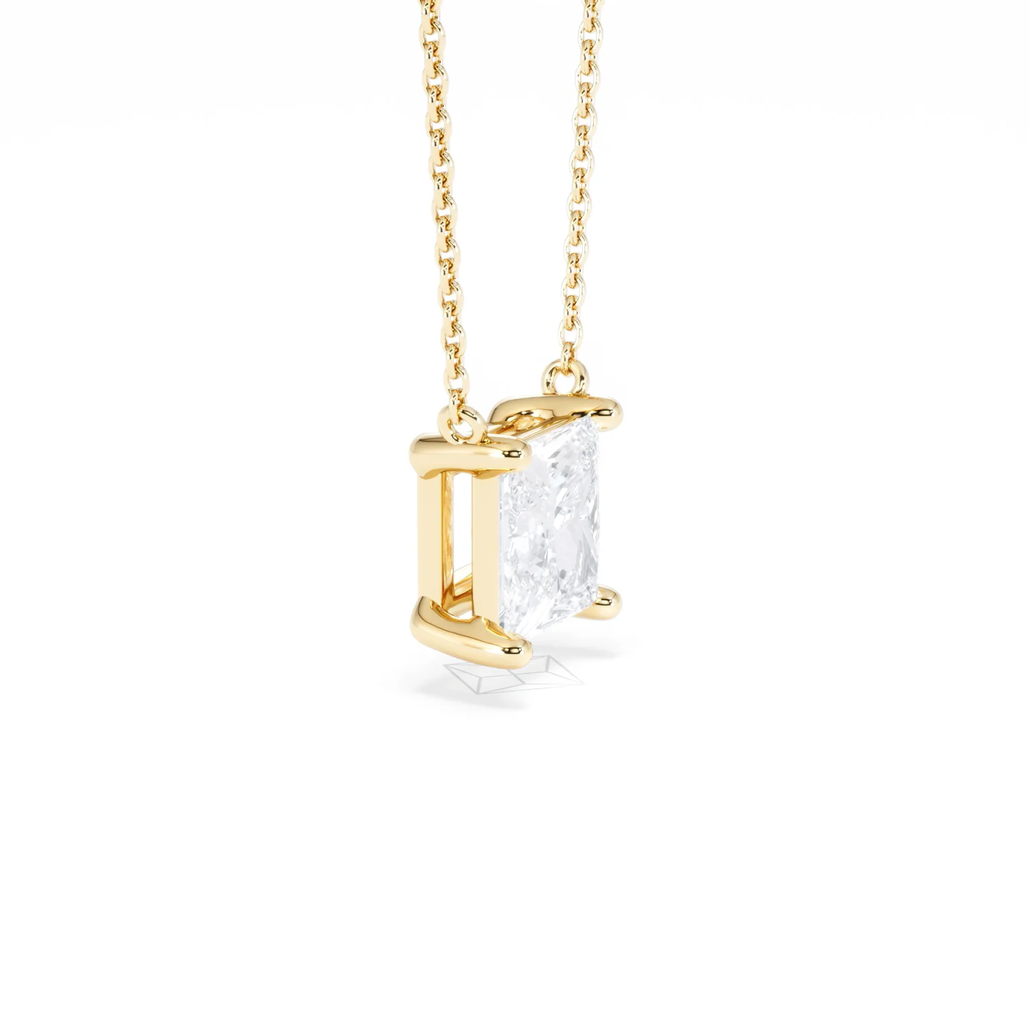 Wanderlust Floating Princess Cut Lab Diamond Solitaire Necklace 2.00ct H/SI in 9K Gold - Image 25