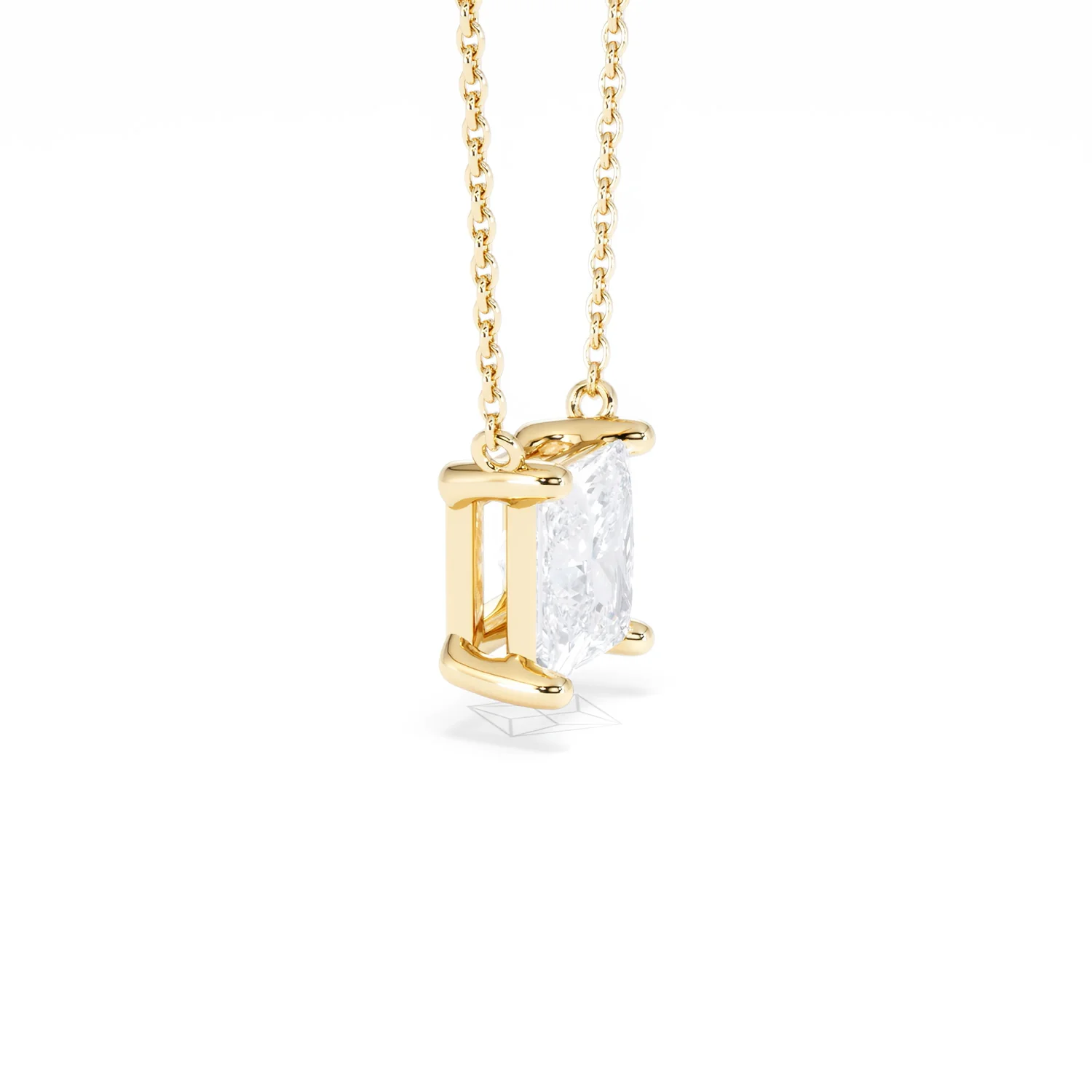 Wanderlust Floating Princess Cut Lab Diamond Solitaire Necklace 2.00ct H/SI in 9K Gold - Image 26