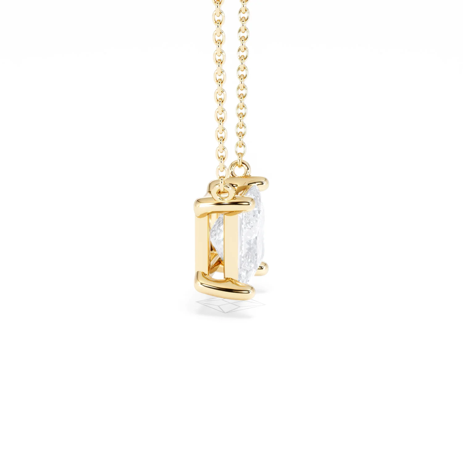 Wanderlust Floating Princess Cut Lab Diamond Solitaire Necklace 2.00ct H/SI in 9K Gold - Image 29