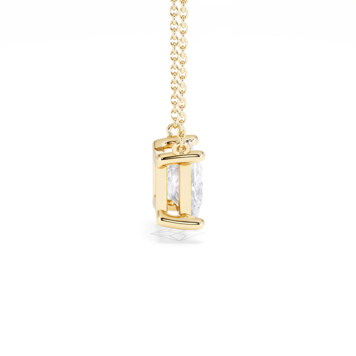 Wanderlust Floating Princess Cut Lab Diamond Solitaire Necklace 2.00ct H/SI in 9K Gold - Image 32