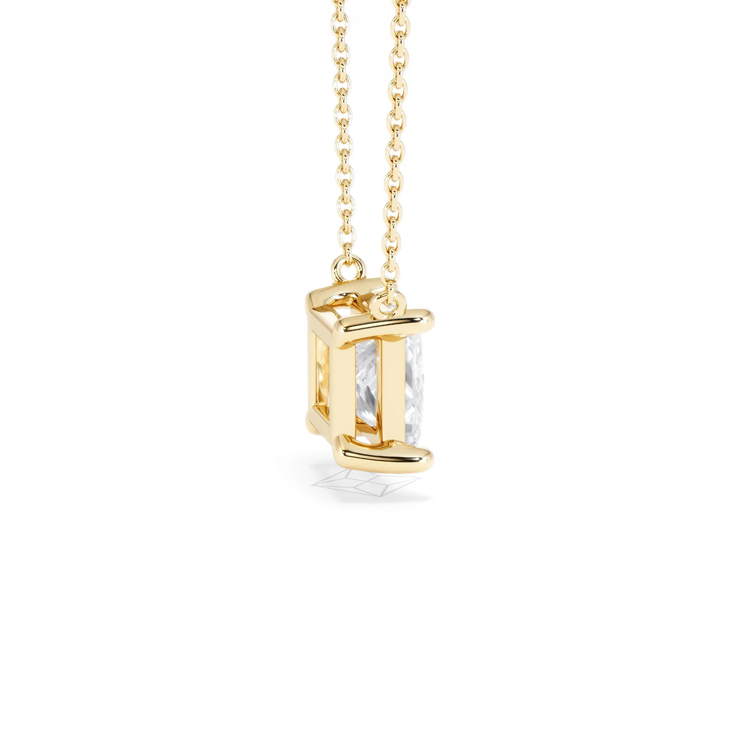 Wanderlust Floating Princess Cut Lab Diamond Solitaire Necklace 2.00ct H/SI in 9K Gold - Image 34