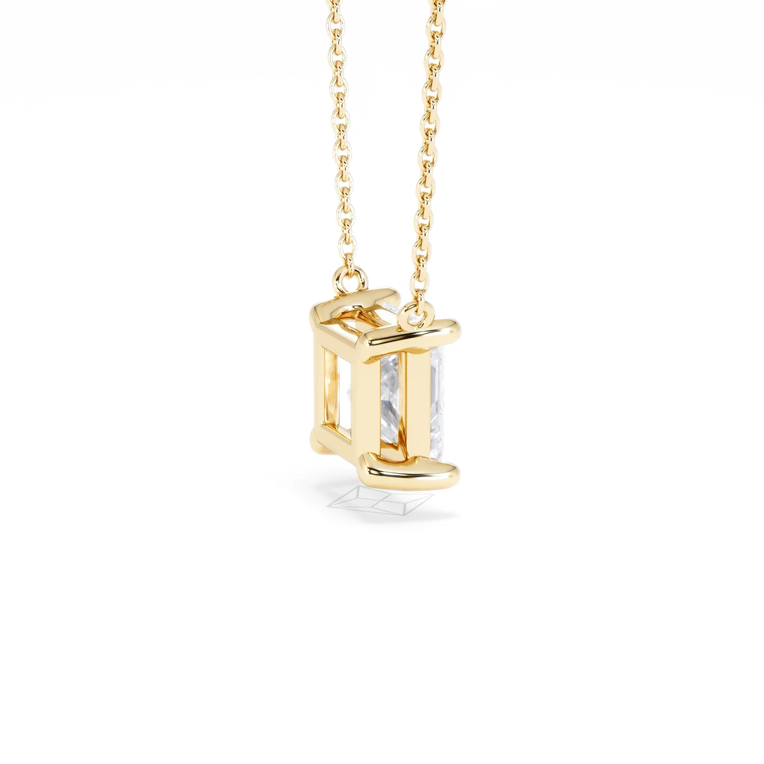 Wanderlust Floating Princess Cut Lab Diamond Solitaire Necklace 2.00ct H/SI in 9K Gold - Image 36