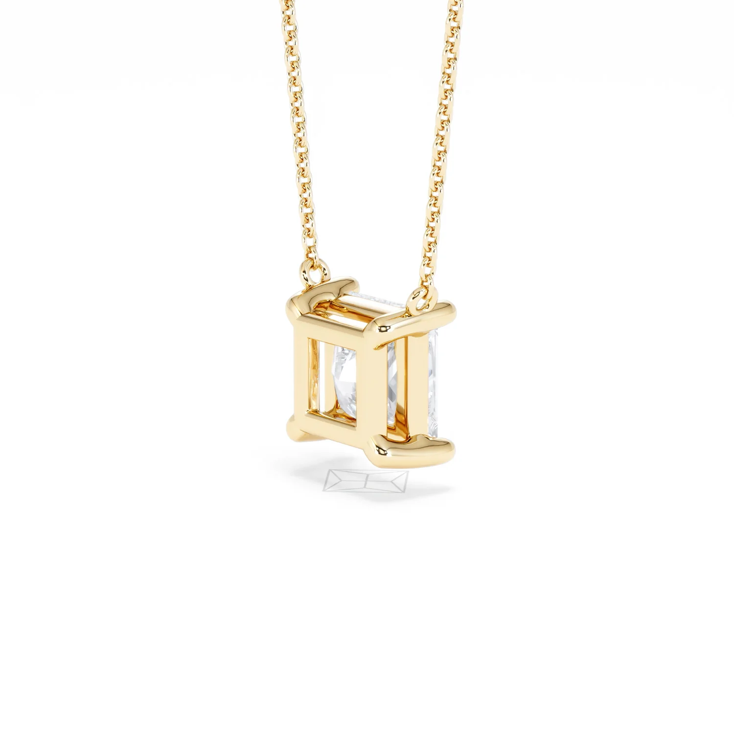 Wanderlust Floating Princess Cut Lab Diamond Solitaire Necklace 2.00ct H/SI in 9K Gold - Image 40