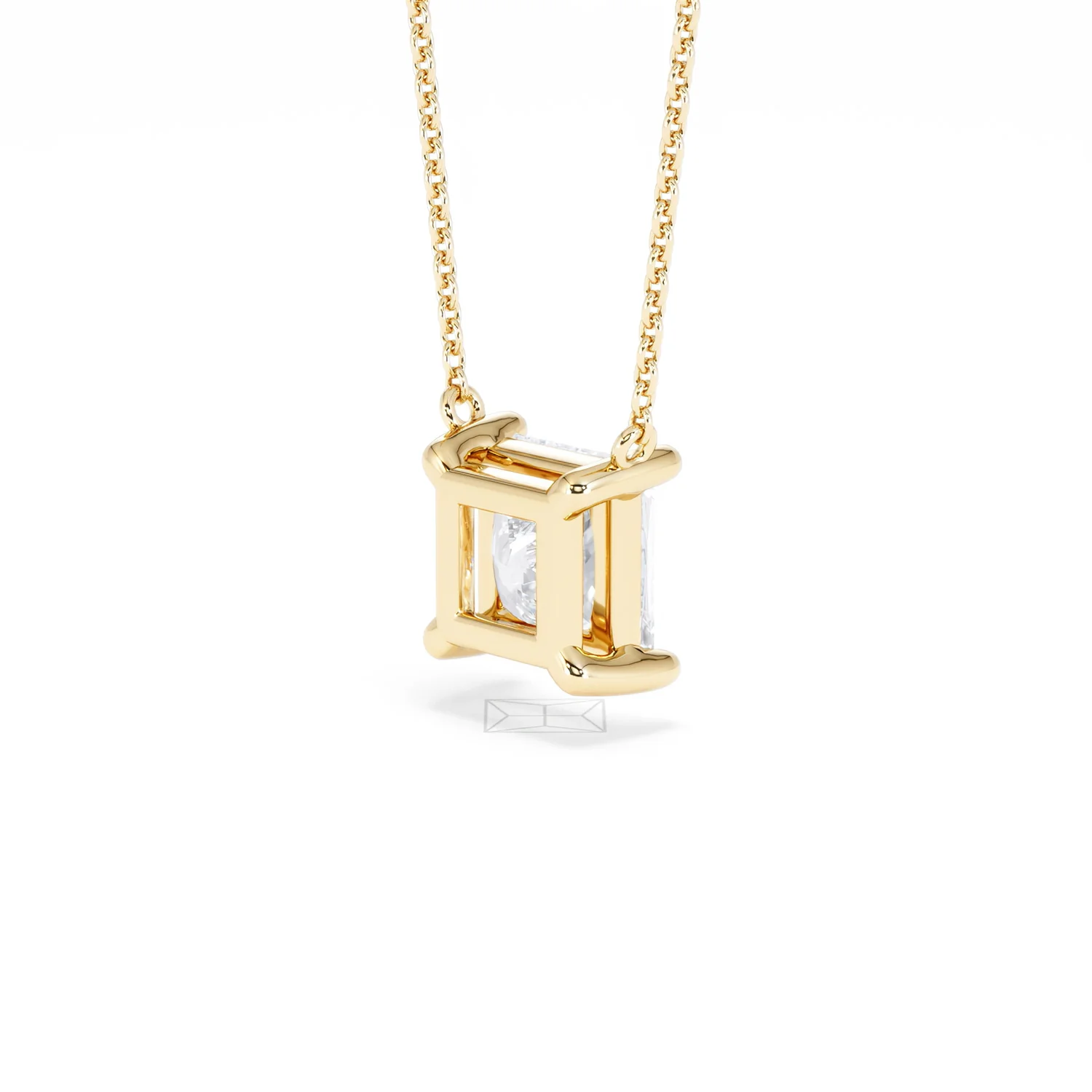 Wanderlust Floating Princess Cut Lab Diamond Solitaire Necklace 2.00ct H/SI in 9K Gold - Image 41