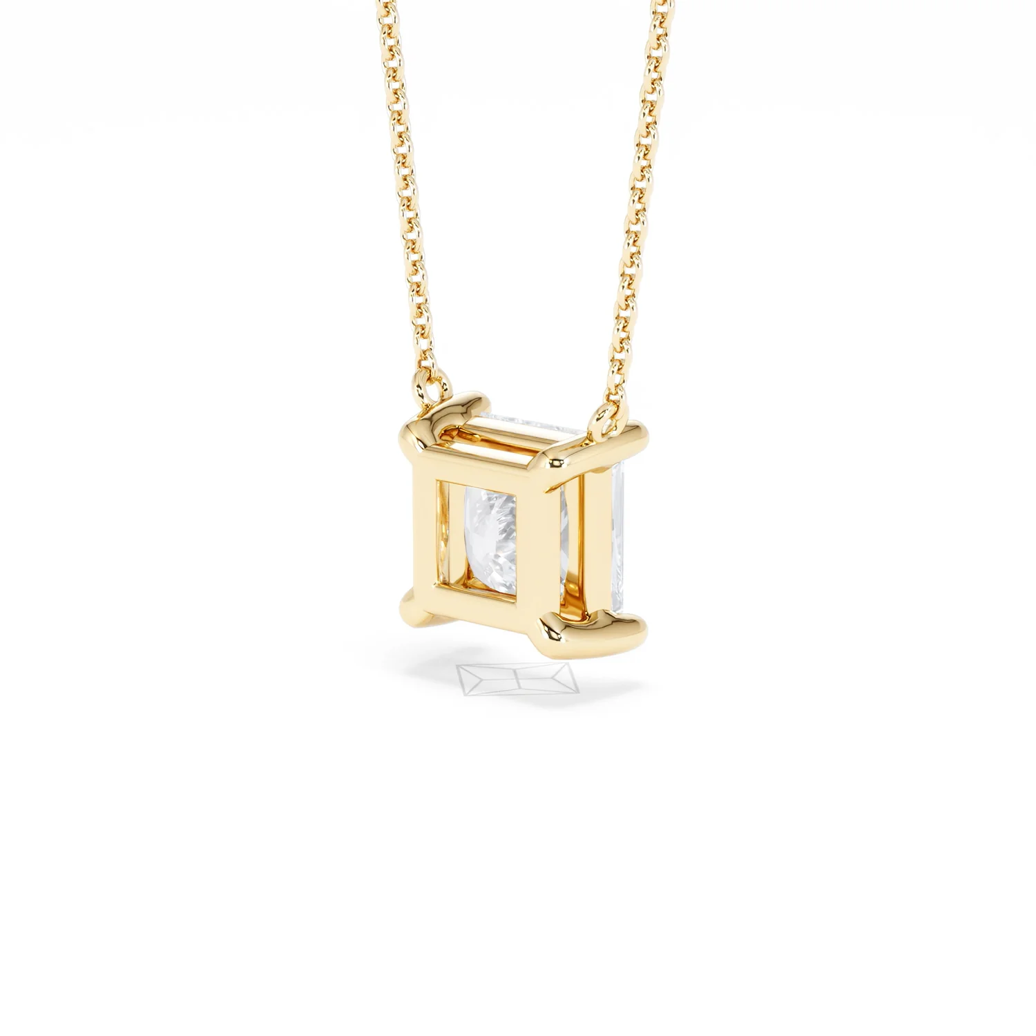 Wanderlust Floating Princess Cut Lab Diamond Solitaire Necklace 2.00ct H/SI in 9K Gold - Image 42
