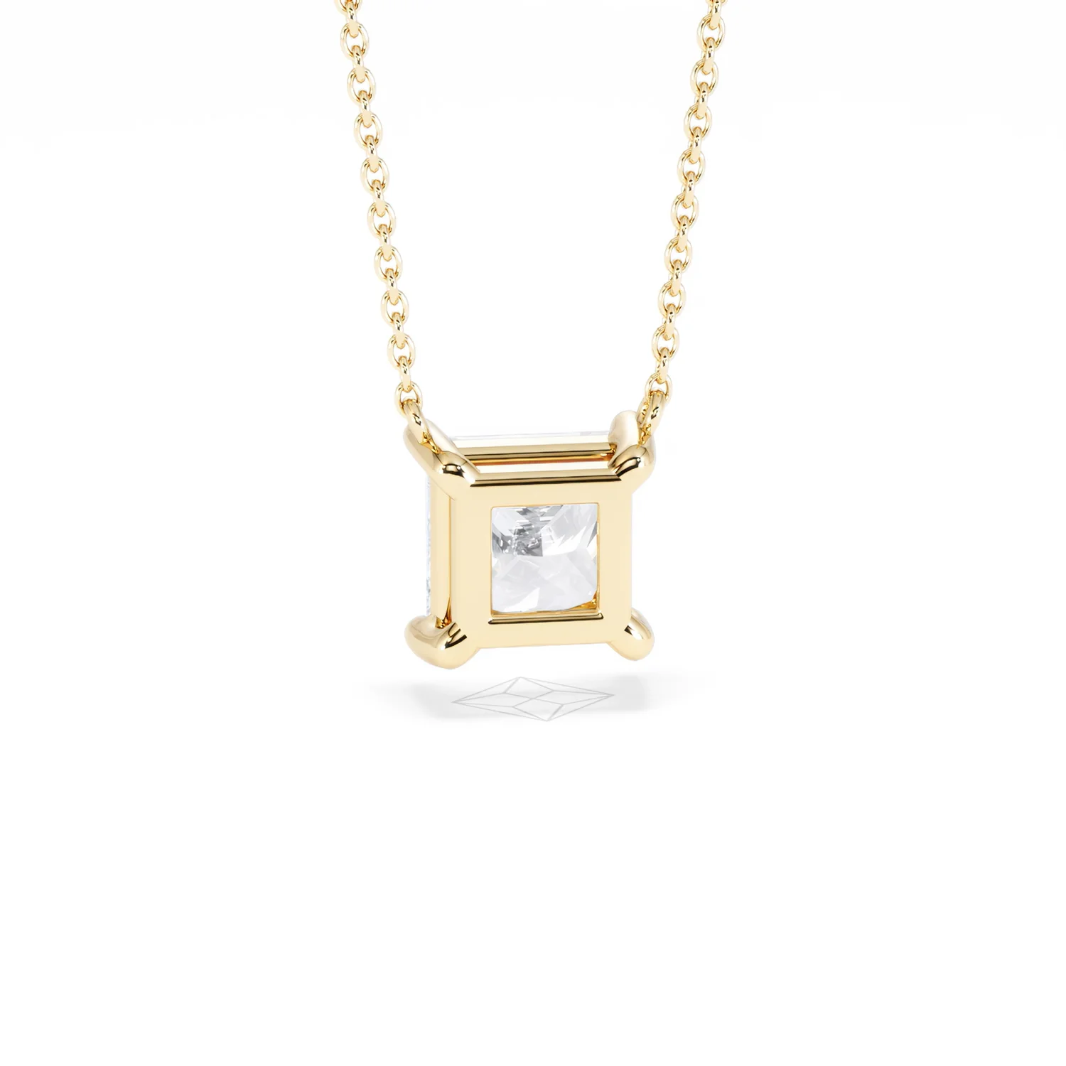 Wanderlust Floating Princess Cut Lab Diamond Solitaire Necklace 2.00ct H/SI in 9K Gold - Image 53