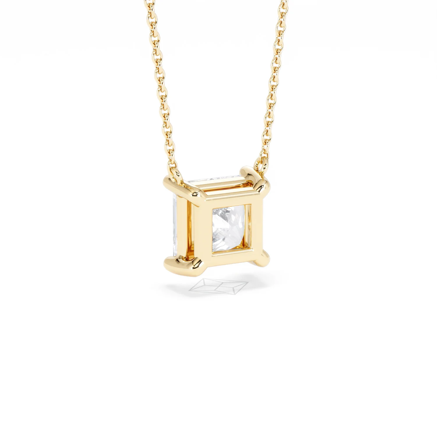 Wanderlust Floating Princess Cut Lab Diamond Solitaire Necklace 2.00ct H/SI in 9K Gold - Image 57