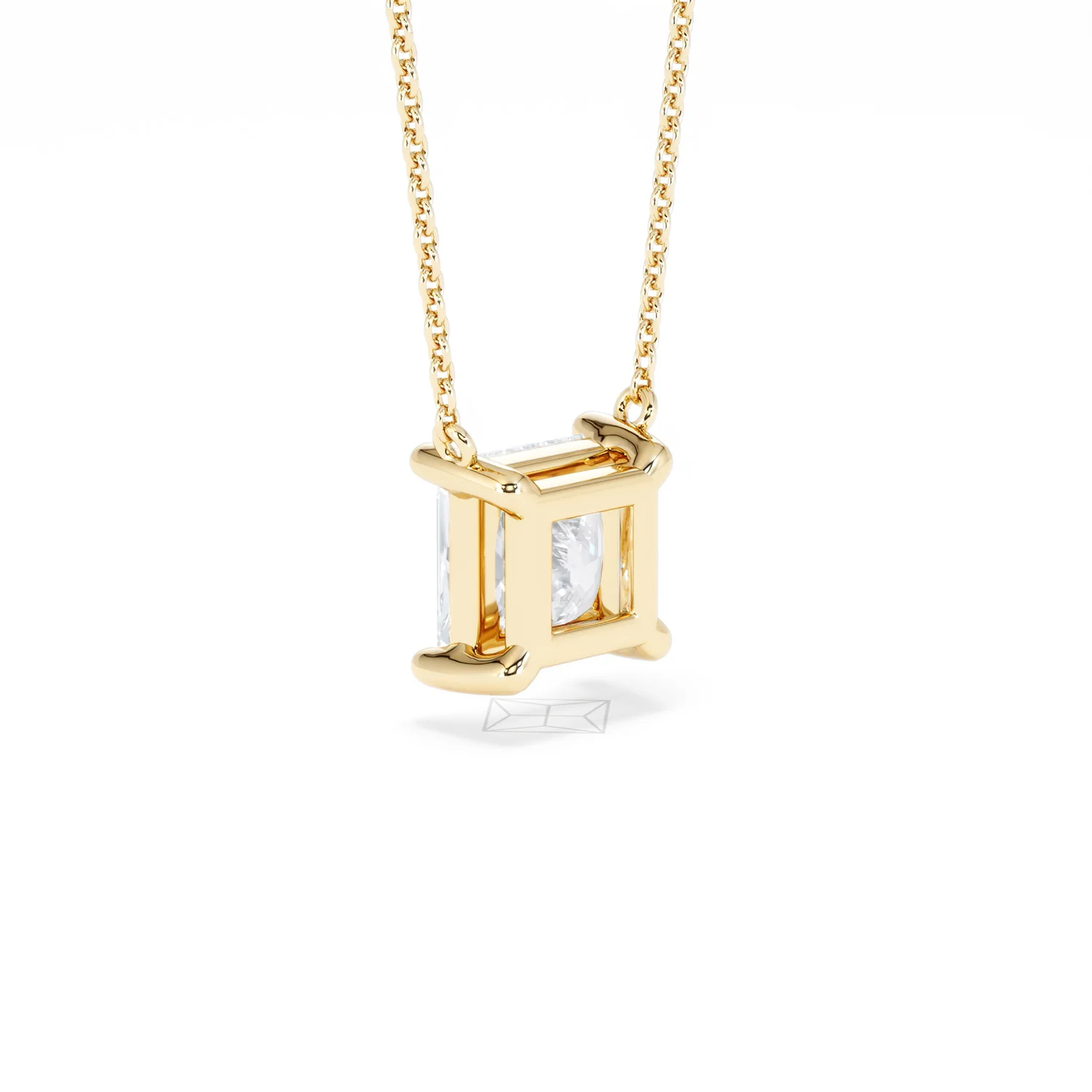 Wanderlust Floating Princess Cut Lab Diamond Solitaire Necklace 2.00ct H/SI in 9K Gold - Image 60
