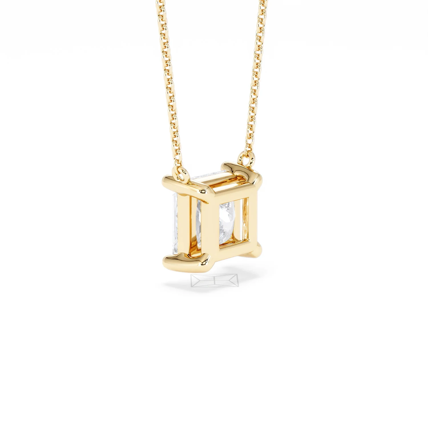 Wanderlust Floating Princess Cut Lab Diamond Solitaire Necklace 2.00ct H/SI in 9K Gold - Image 61