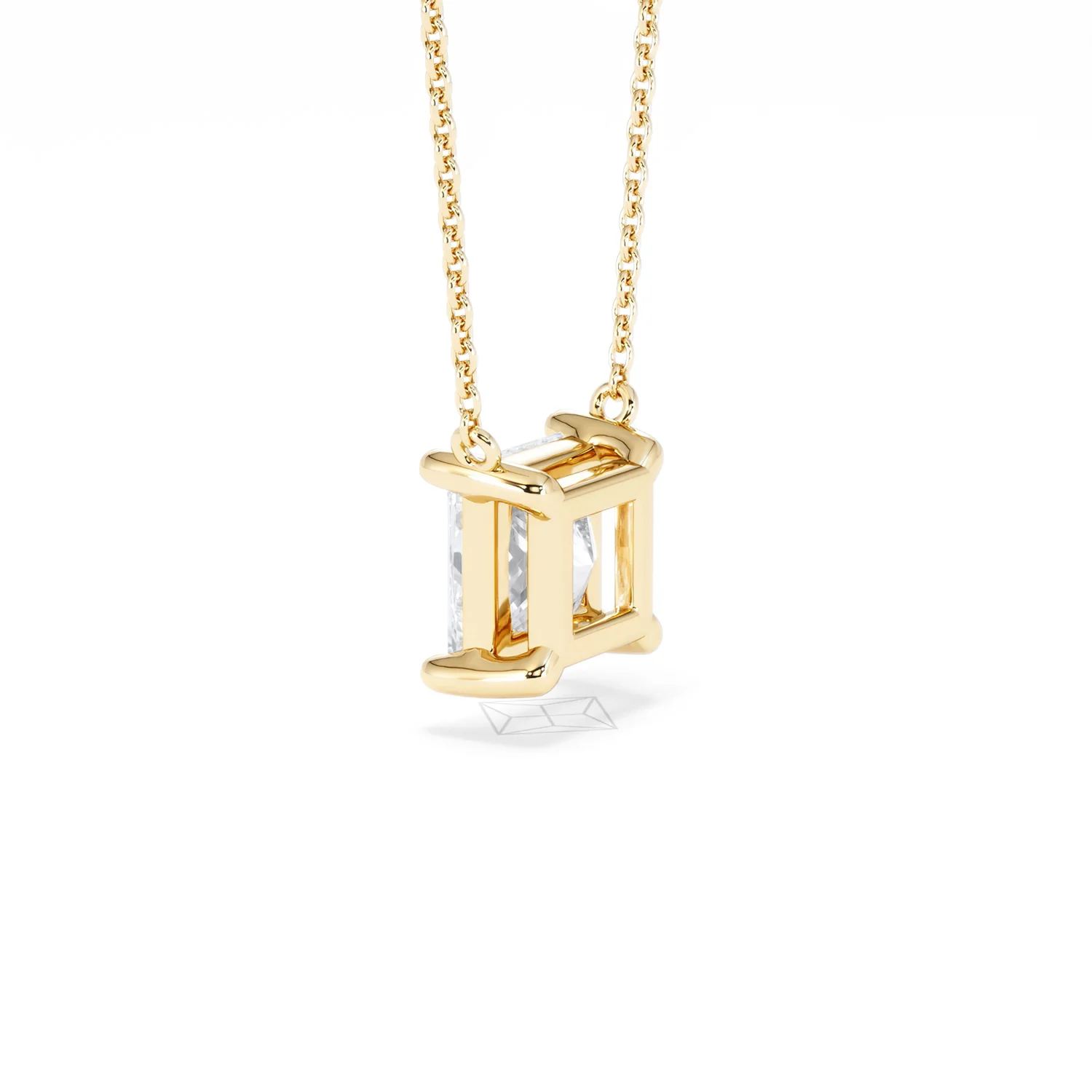 Wanderlust Floating Princess Cut Lab Diamond Solitaire Necklace 2.00ct H/SI in 9K Gold - Image 63