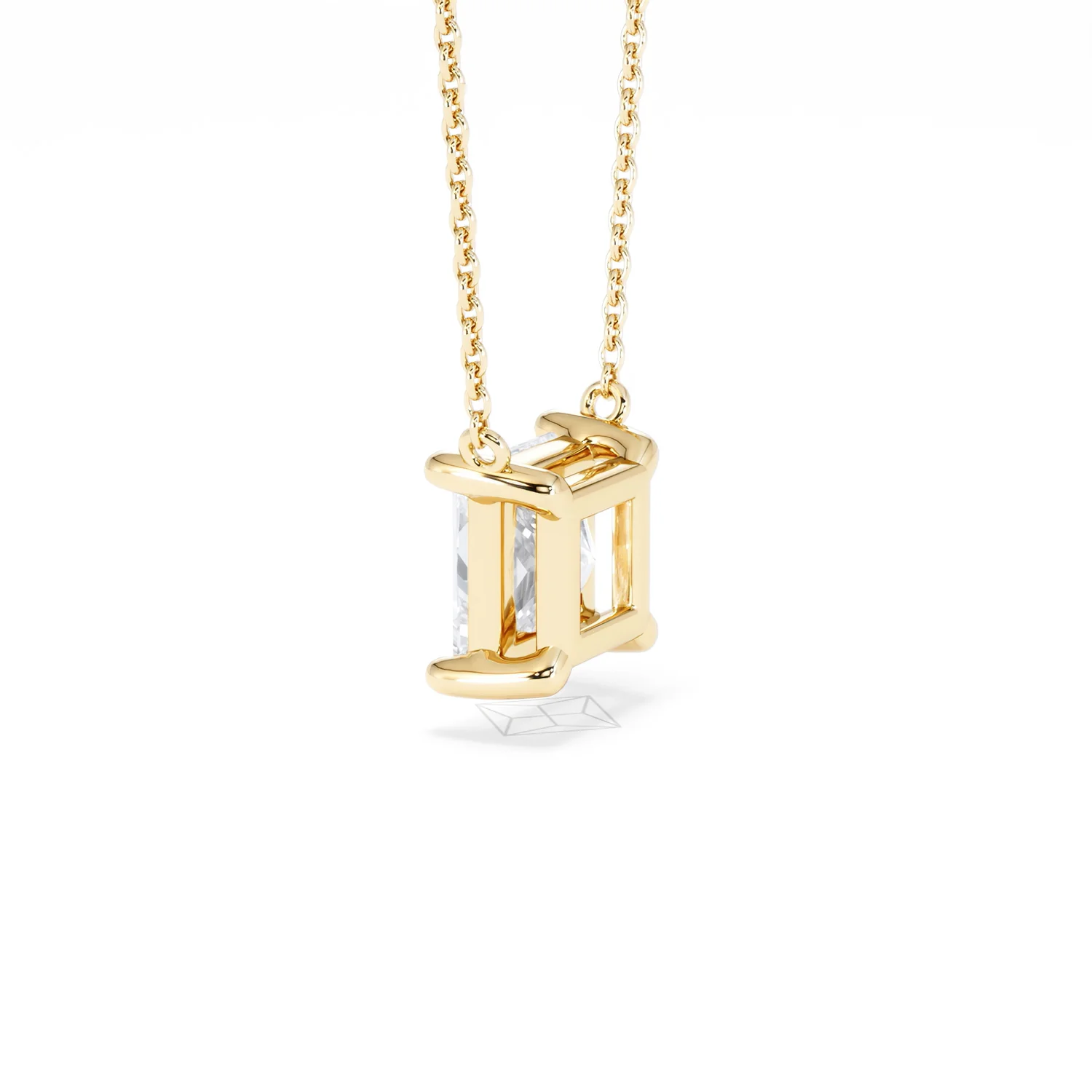 Wanderlust Floating Princess Cut Lab Diamond Solitaire Necklace 2.00ct H/SI in 9K Gold - Image 64