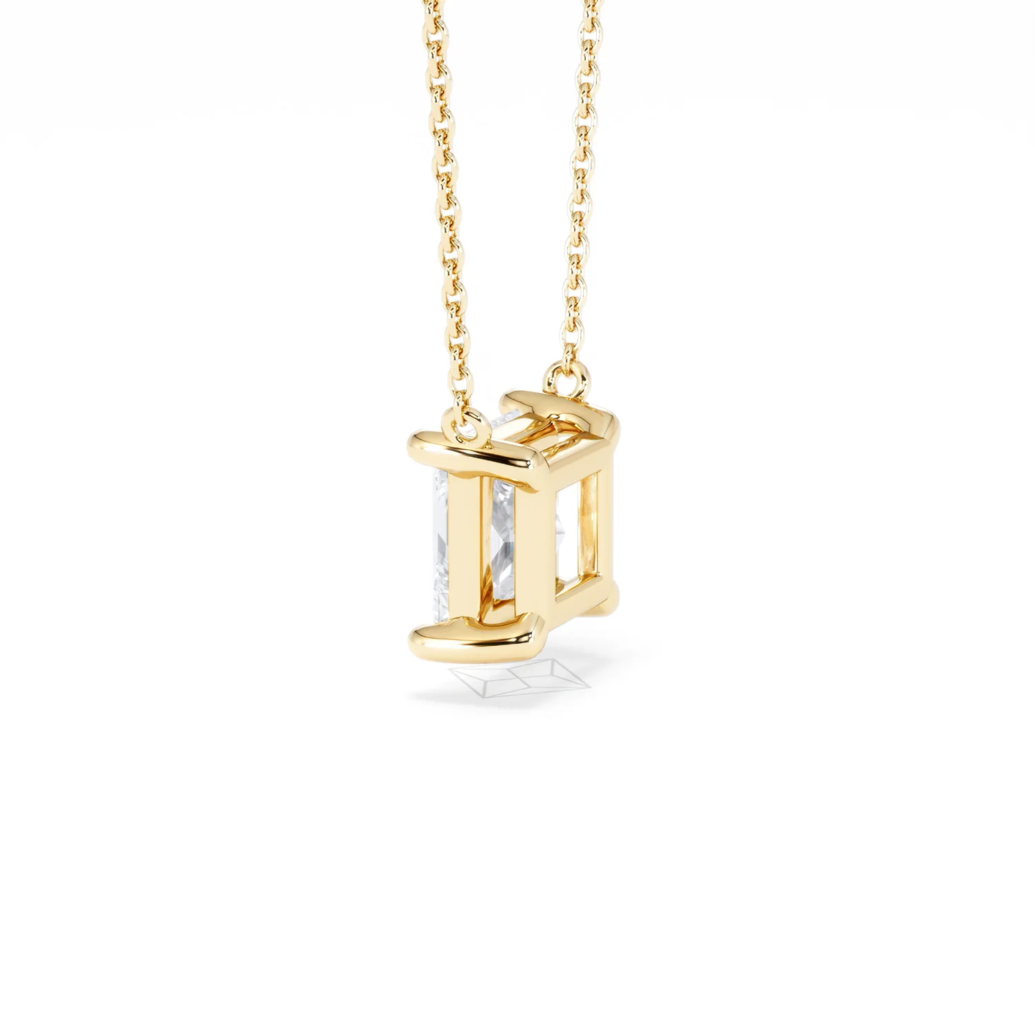 Wanderlust Floating Princess Cut Lab Diamond Solitaire Necklace 2.00ct H/SI in 9K Gold - Image 65