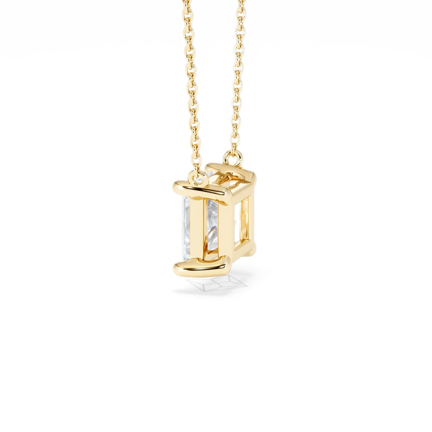 Wanderlust Floating Princess Cut Lab Diamond Solitaire Necklace 2.00ct H/SI in 9K Gold - Image 66