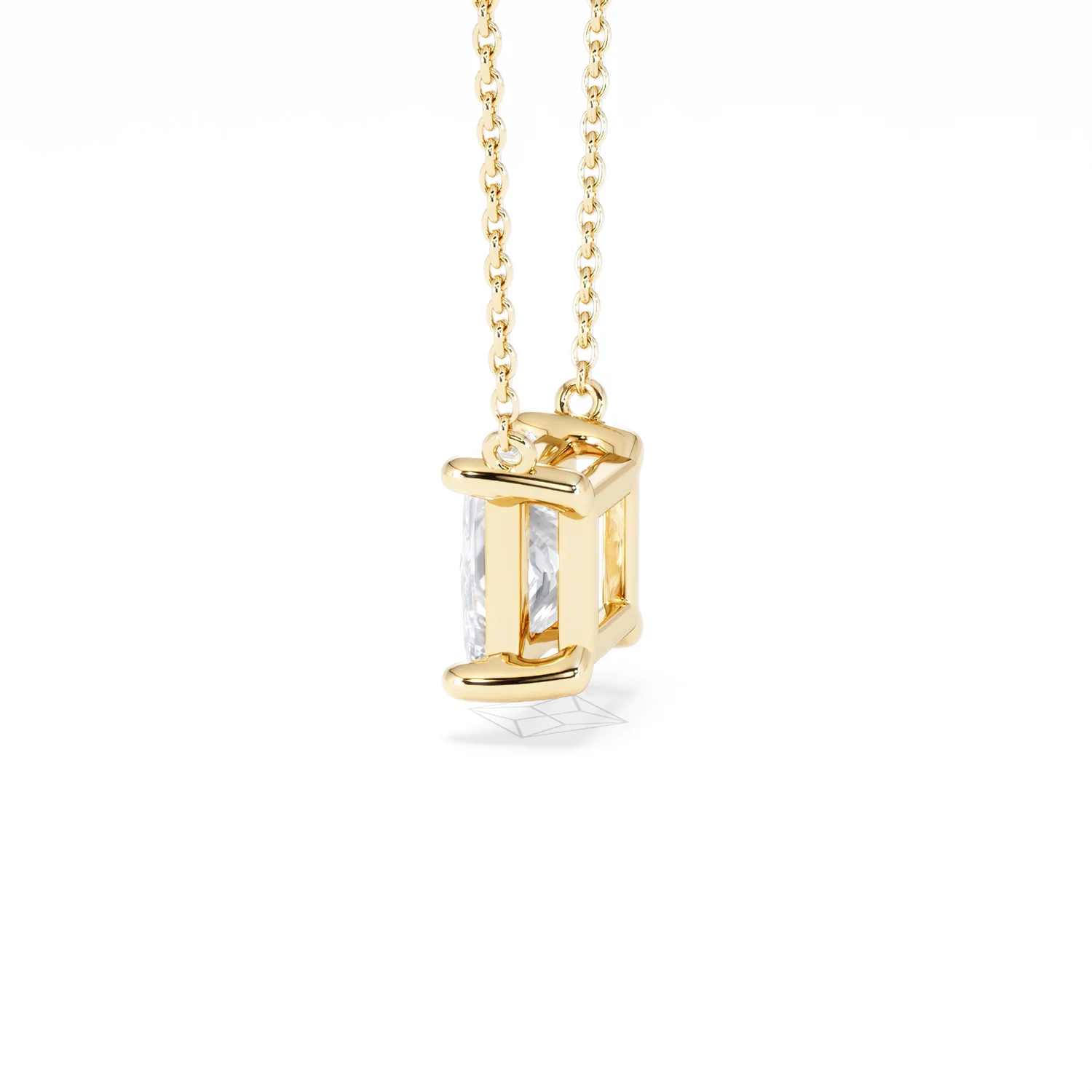 Wanderlust Floating Princess Cut Lab Diamond Solitaire Necklace 2.00ct H/SI in 9K Gold - Image 67