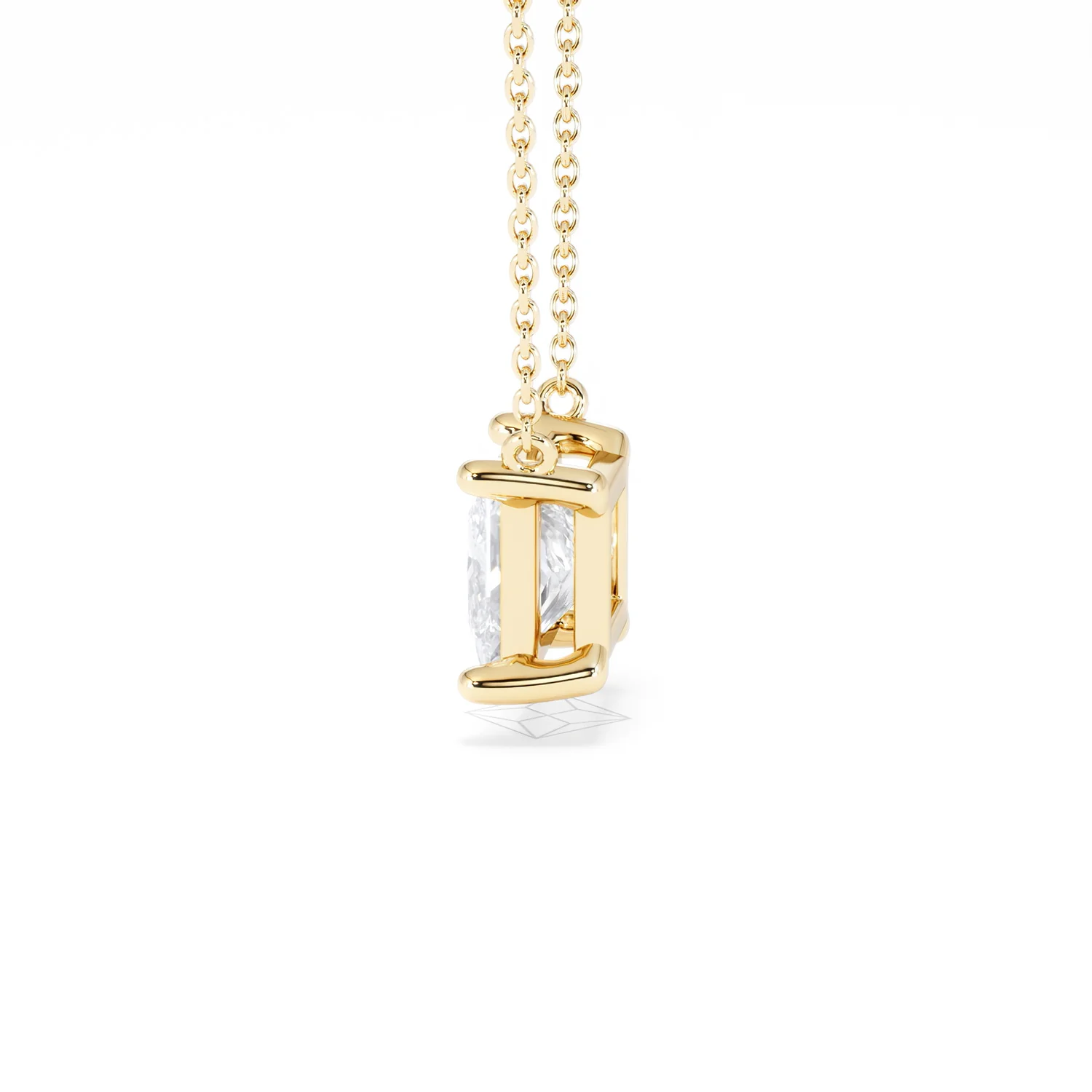 Wanderlust Floating Princess Cut Lab Diamond Solitaire Necklace 2.00ct H/SI in 9K Gold - Image 69
