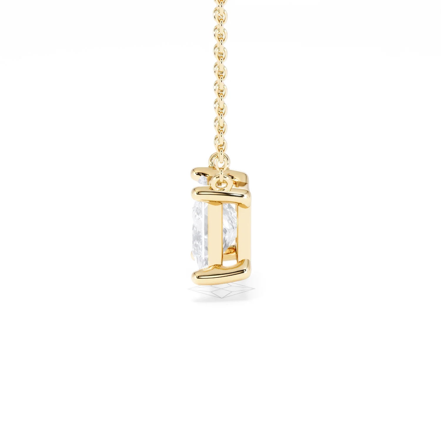Wanderlust Floating Princess Cut Lab Diamond Solitaire Necklace 2.00ct H/SI in 9K Gold - Image 71