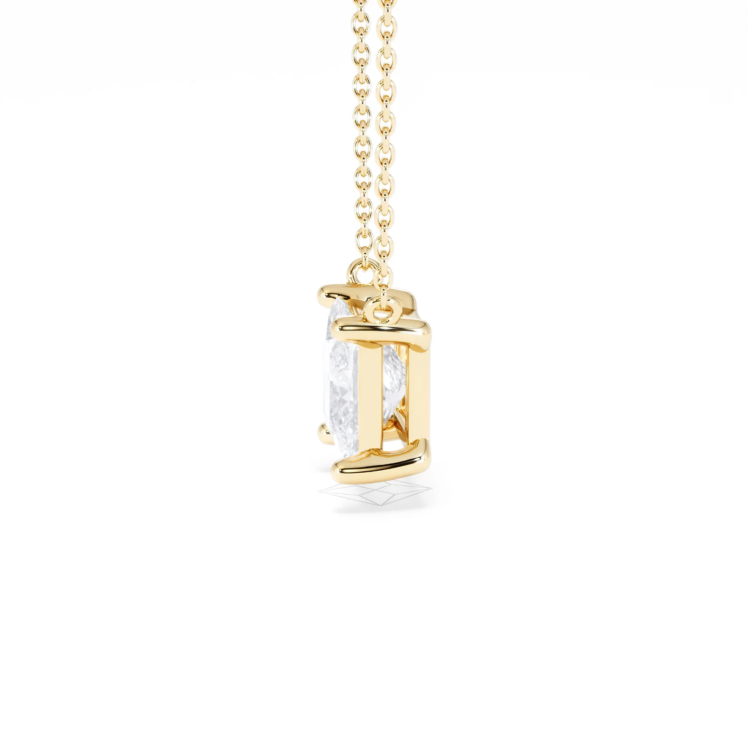 Wanderlust Floating Princess Cut Lab Diamond Solitaire Necklace 2.00ct H/SI in 9K Gold - Image 72