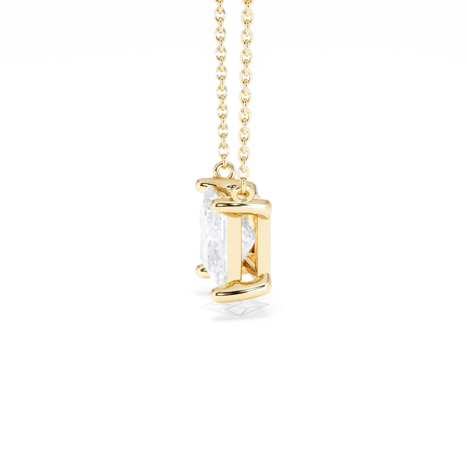 Wanderlust Floating Princess Cut Lab Diamond Solitaire Necklace 2.00ct H/SI in 9K Gold - Image 73