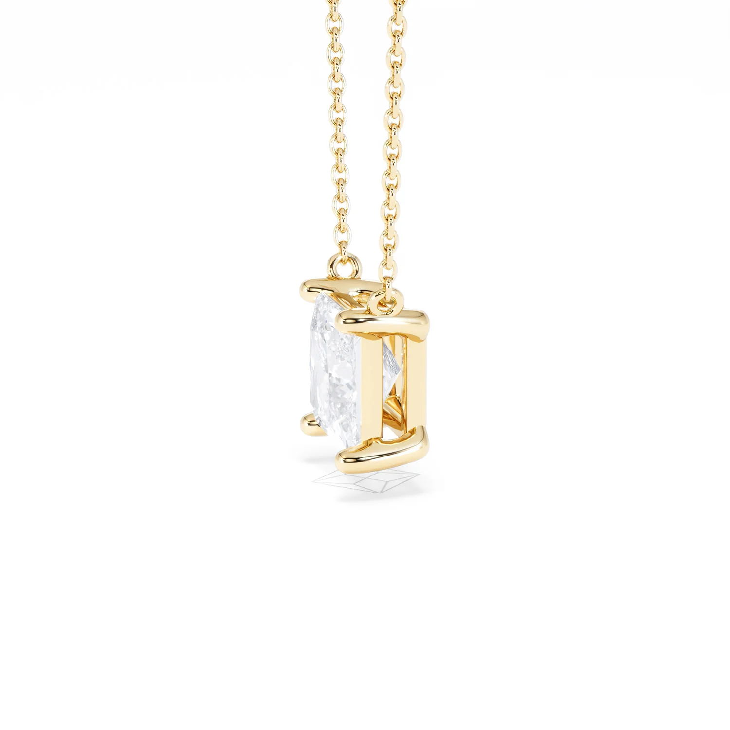 Wanderlust Floating Princess Cut Lab Diamond Solitaire Necklace 2.00ct H/SI in 9K Gold - Image 74