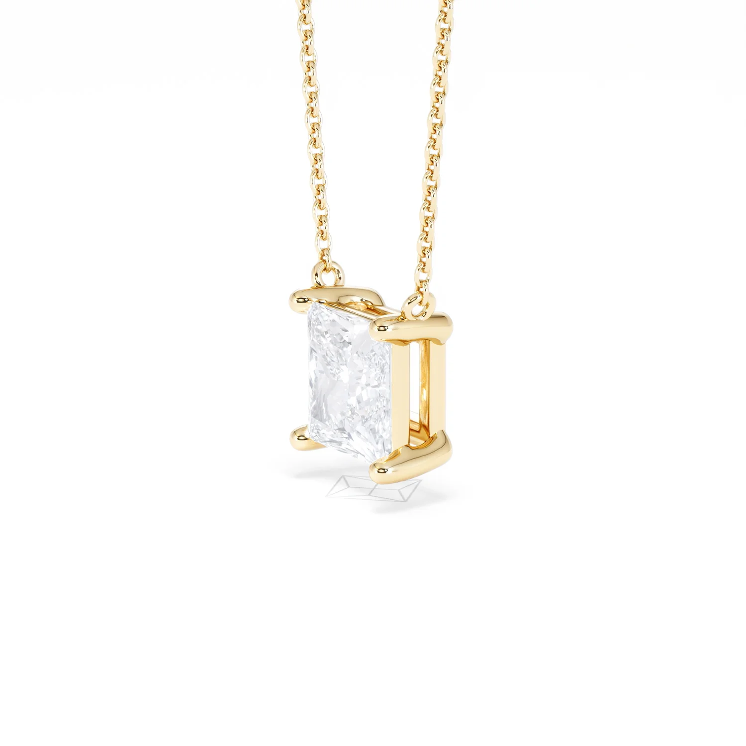 Wanderlust Floating Princess Cut Lab Diamond Solitaire Necklace 2.00ct H/SI in 9K Gold - Image 78