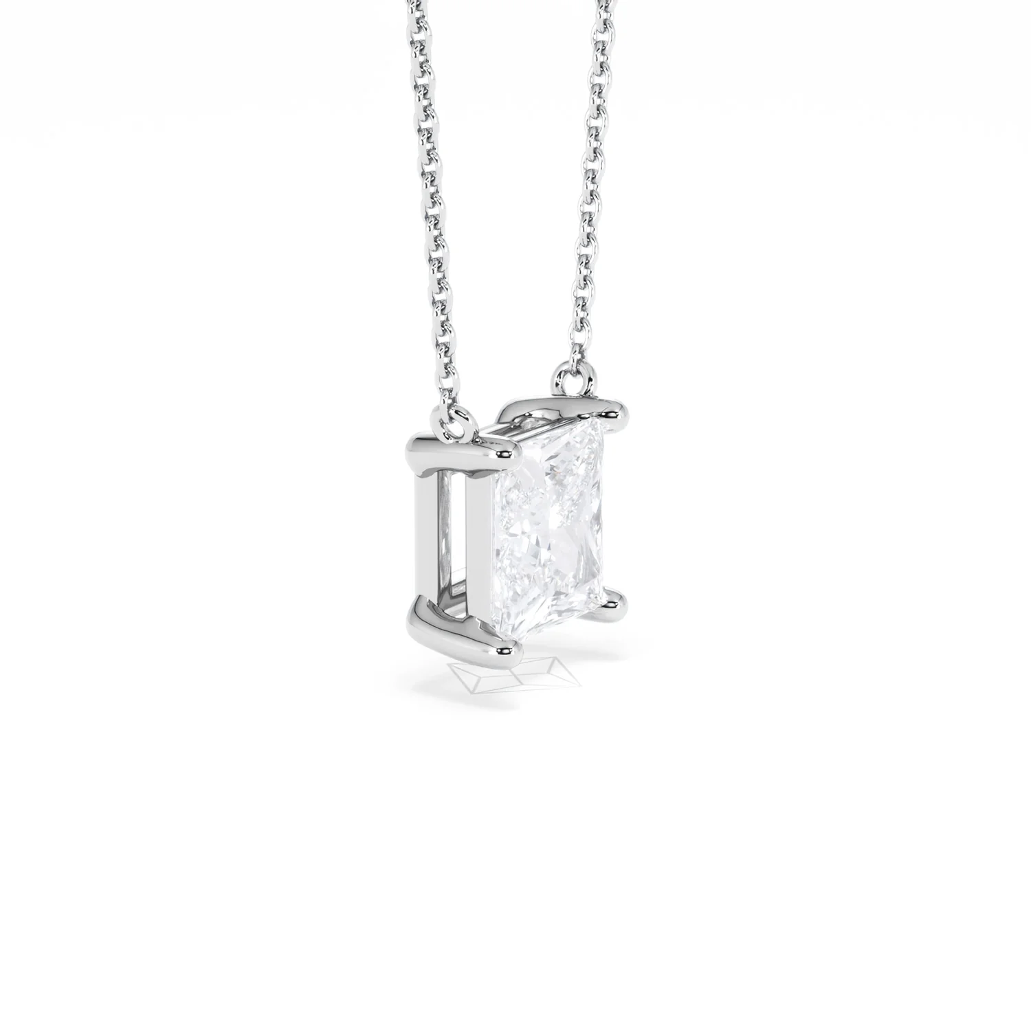 Wanderlust Floating Princess Cut Lab Diamond Solitaire Necklace 2.00ct H/SI in 9K White Gold - Image 22