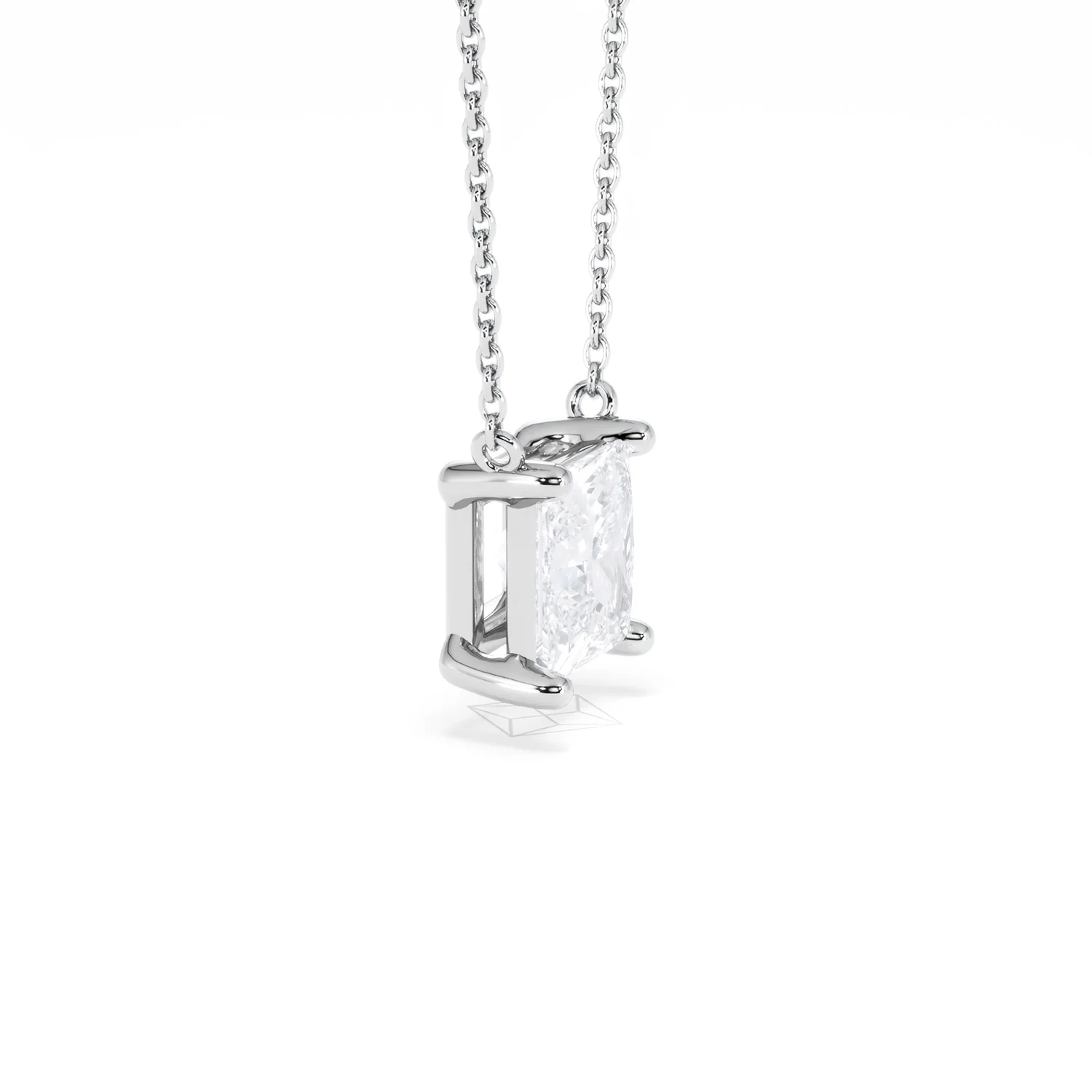 Wanderlust Floating Princess Cut Lab Diamond Solitaire Necklace 2.00ct H/SI in 9K White Gold - Image 24
