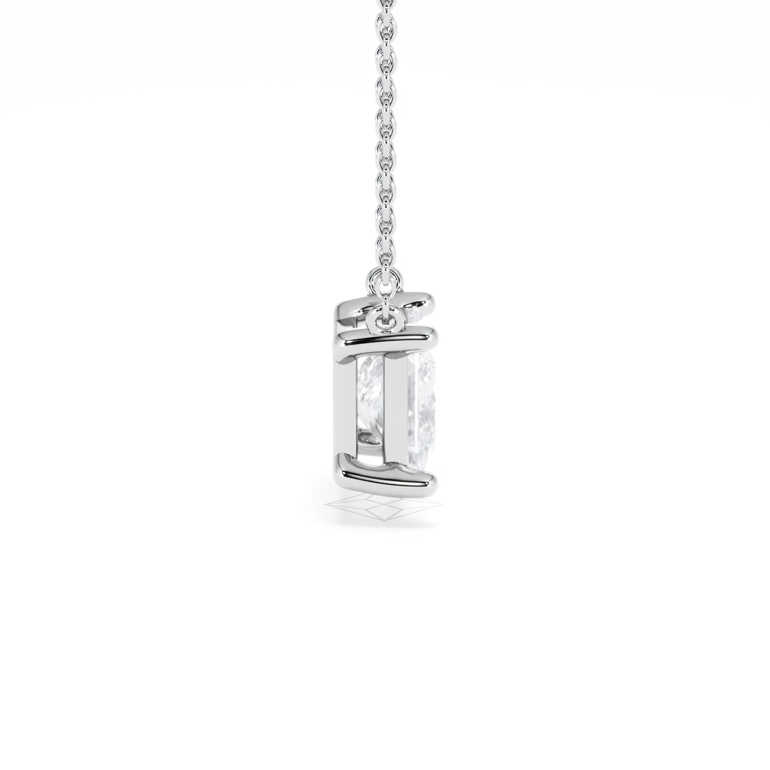 Wanderlust Floating Princess Cut Lab Diamond Solitaire Necklace 2.00ct H/SI in 9K White Gold - Image 29