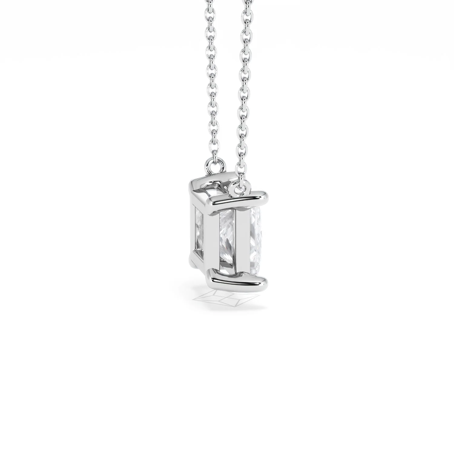 Wanderlust Floating Princess Cut Lab Diamond Solitaire Necklace 2.00ct H/SI in 9K White Gold - Image 32