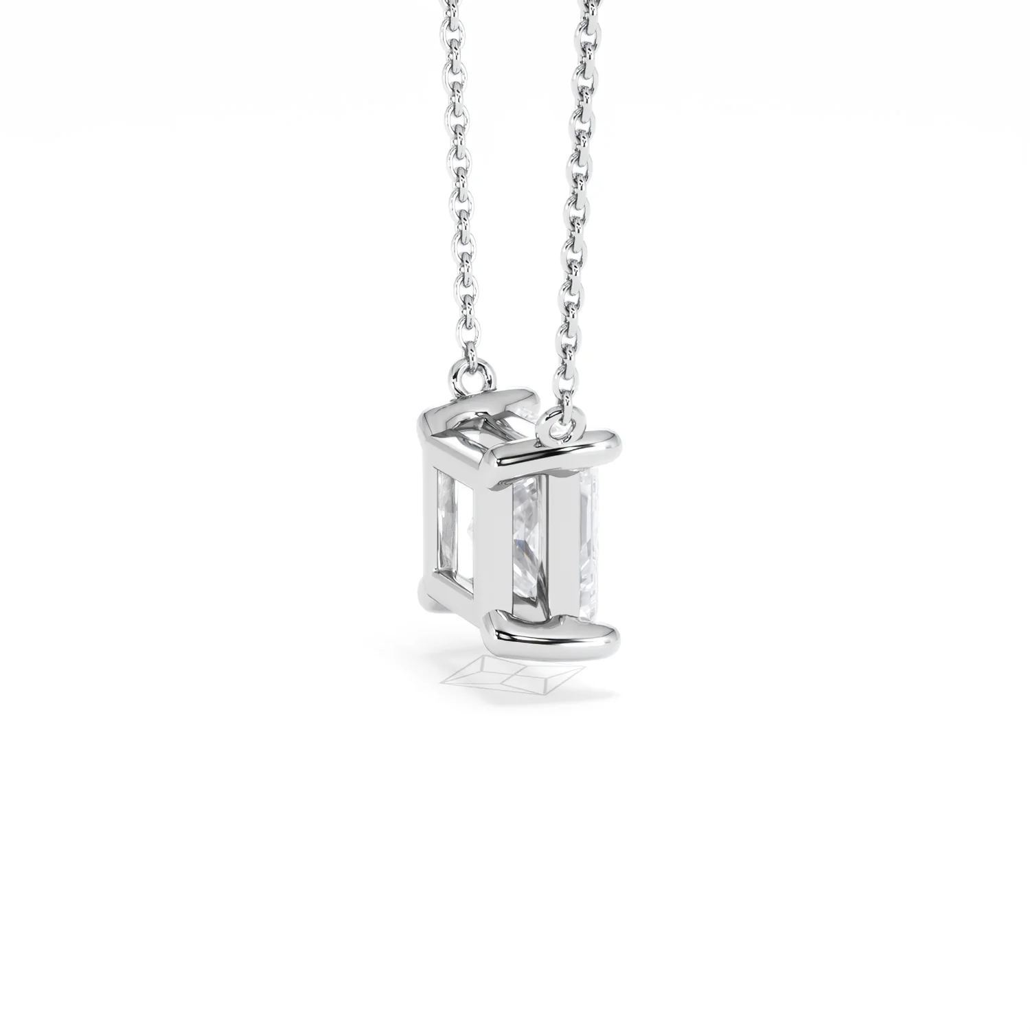 Wanderlust Floating Princess Cut Lab Diamond Solitaire Necklace 2.00ct H/SI in 9K White Gold - Image 34