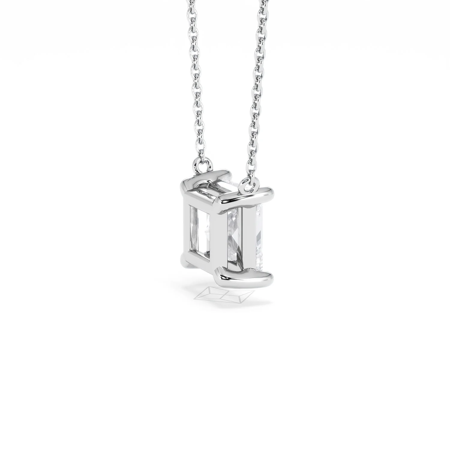 Wanderlust Floating Princess Cut Lab Diamond Solitaire Necklace 2.00ct H/SI in 9K White Gold - Image 35