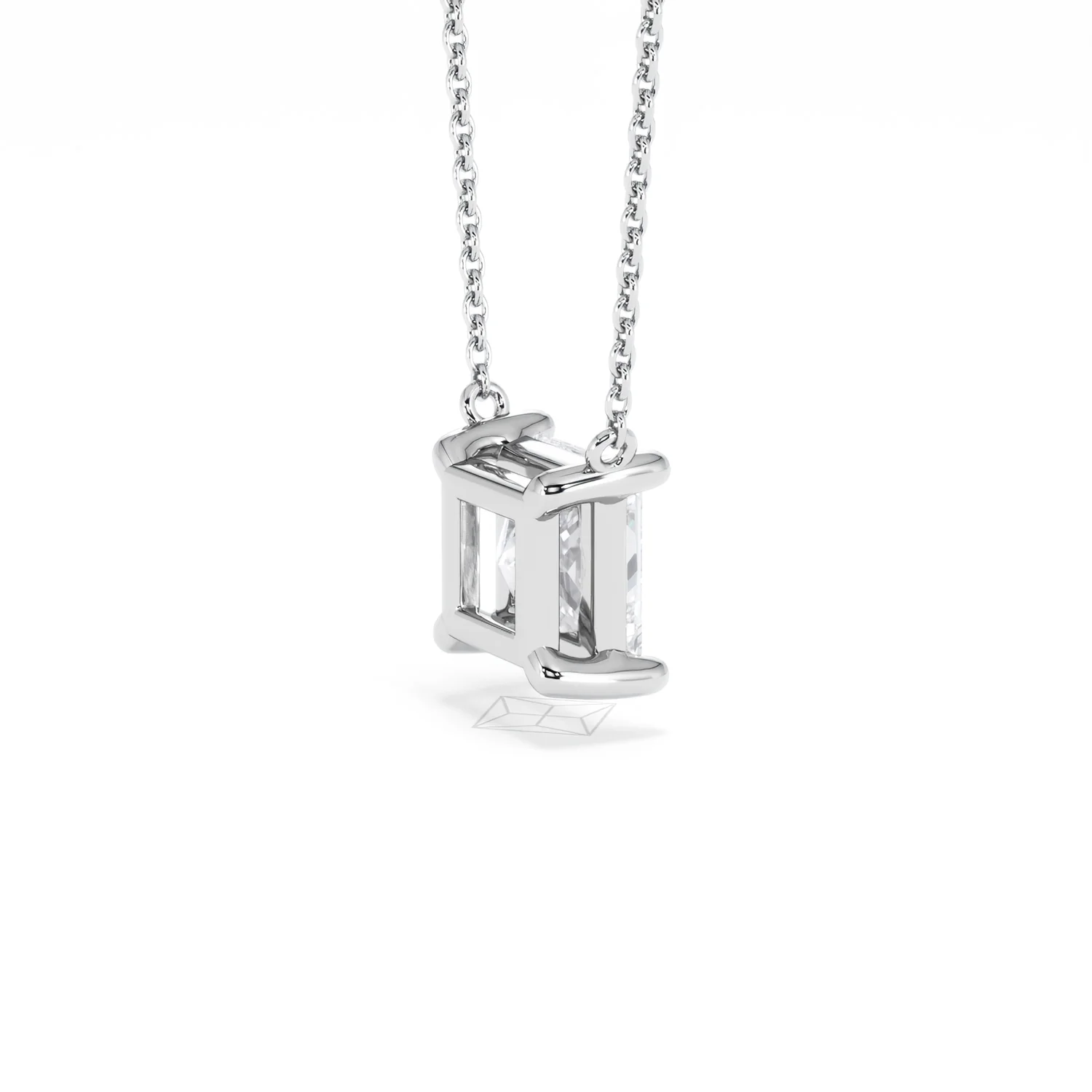 Wanderlust Floating Princess Cut Lab Diamond Solitaire Necklace 2.00ct H/SI in 9K White Gold - Image 36