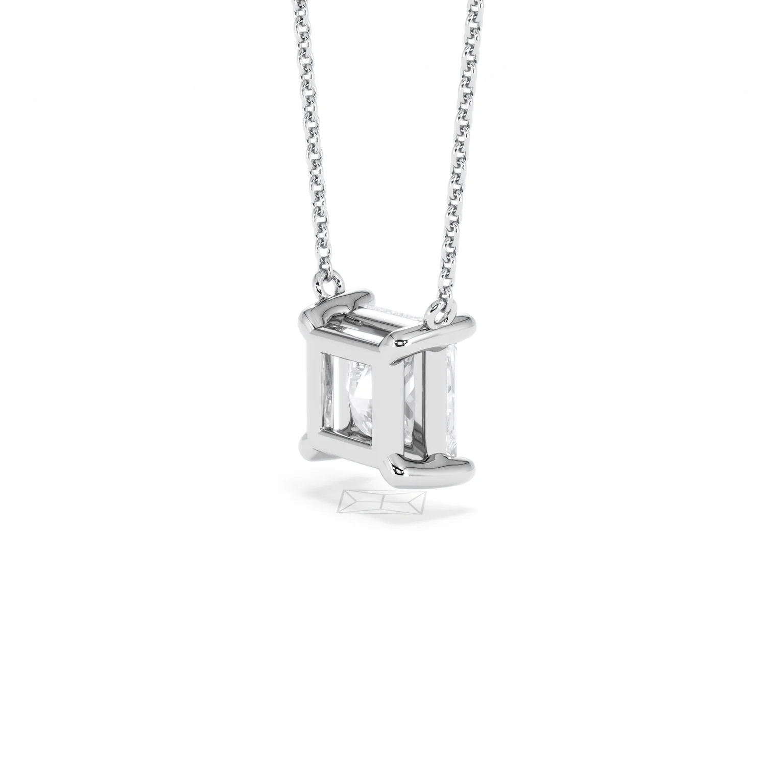 Wanderlust Floating Princess Cut Lab Diamond Solitaire Necklace 2.00ct H/SI in 9K White Gold - Image 38