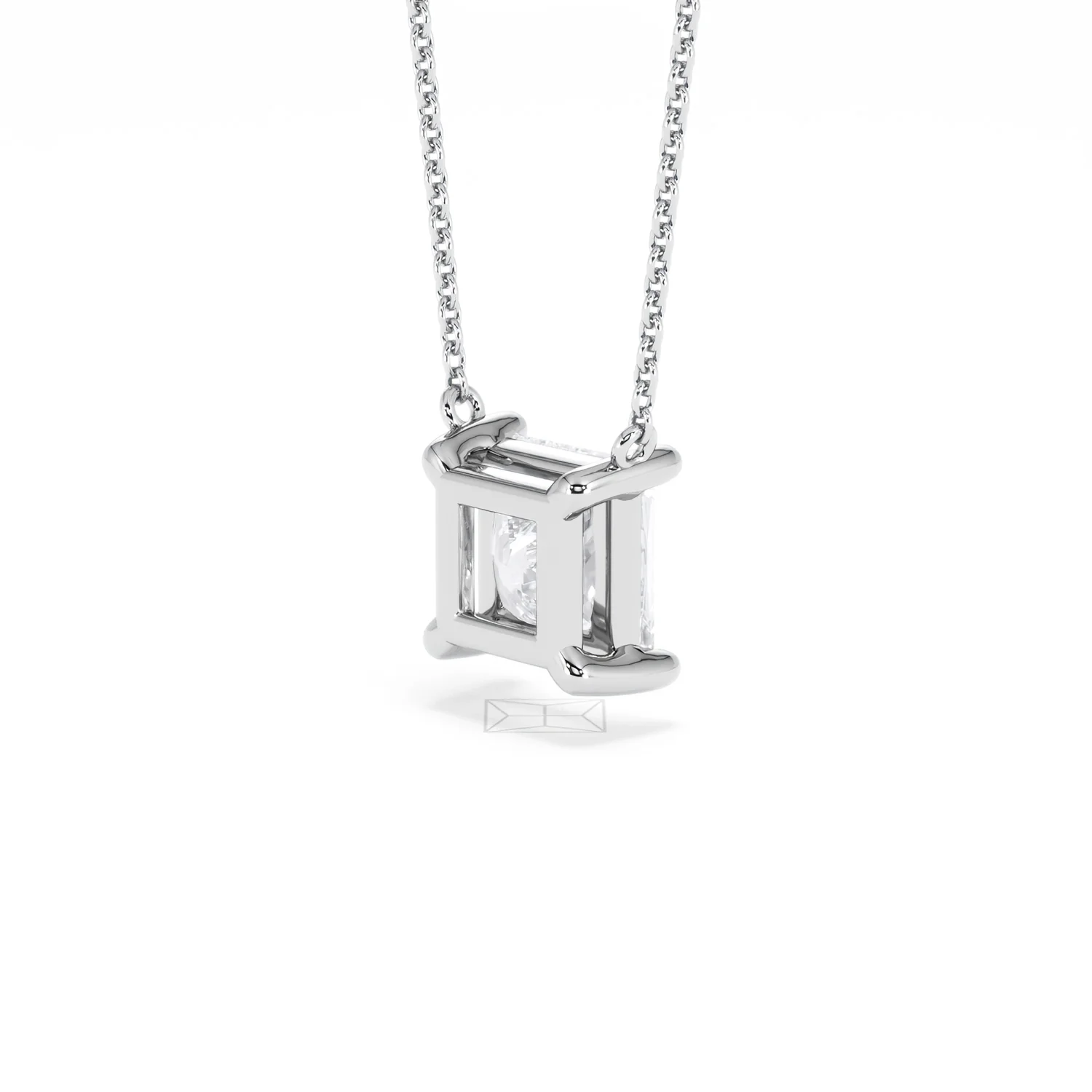 Wanderlust Floating Princess Cut Lab Diamond Solitaire Necklace 2.00ct H/SI in 9K White Gold - Image 39