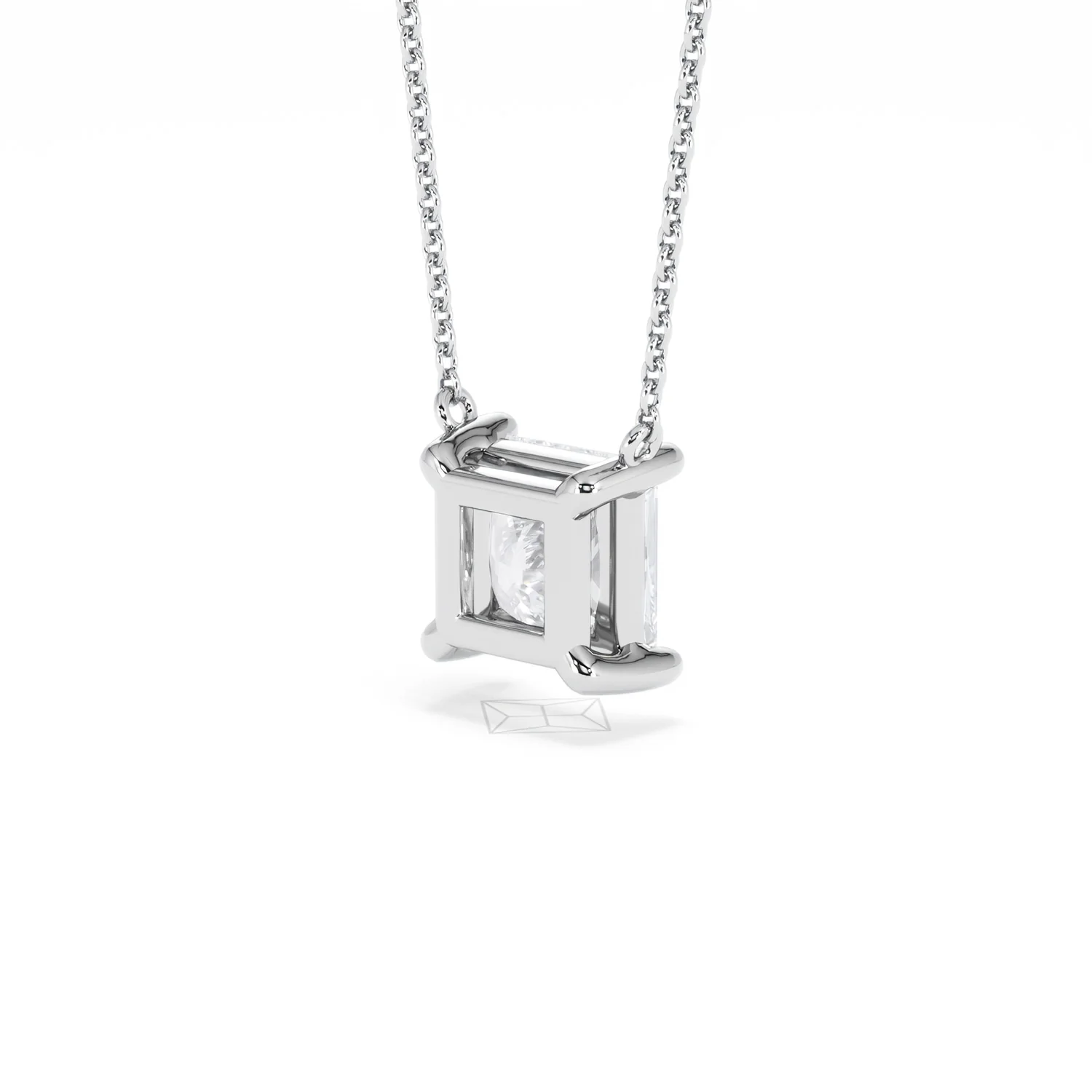 Wanderlust Floating Princess Cut Lab Diamond Solitaire Necklace 2.00ct H/SI in 9K White Gold - Image 40