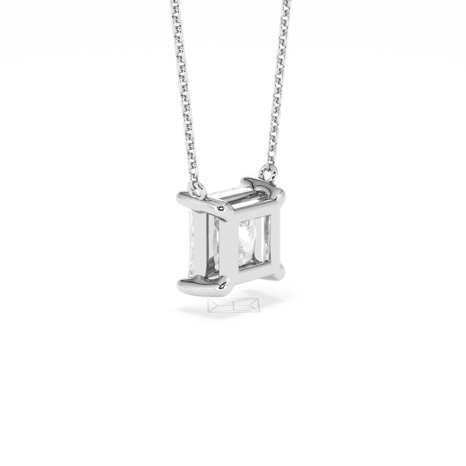 Wanderlust Floating Princess Cut Lab Diamond Solitaire Necklace 2.00ct H/SI in 9K White Gold - Image 59
