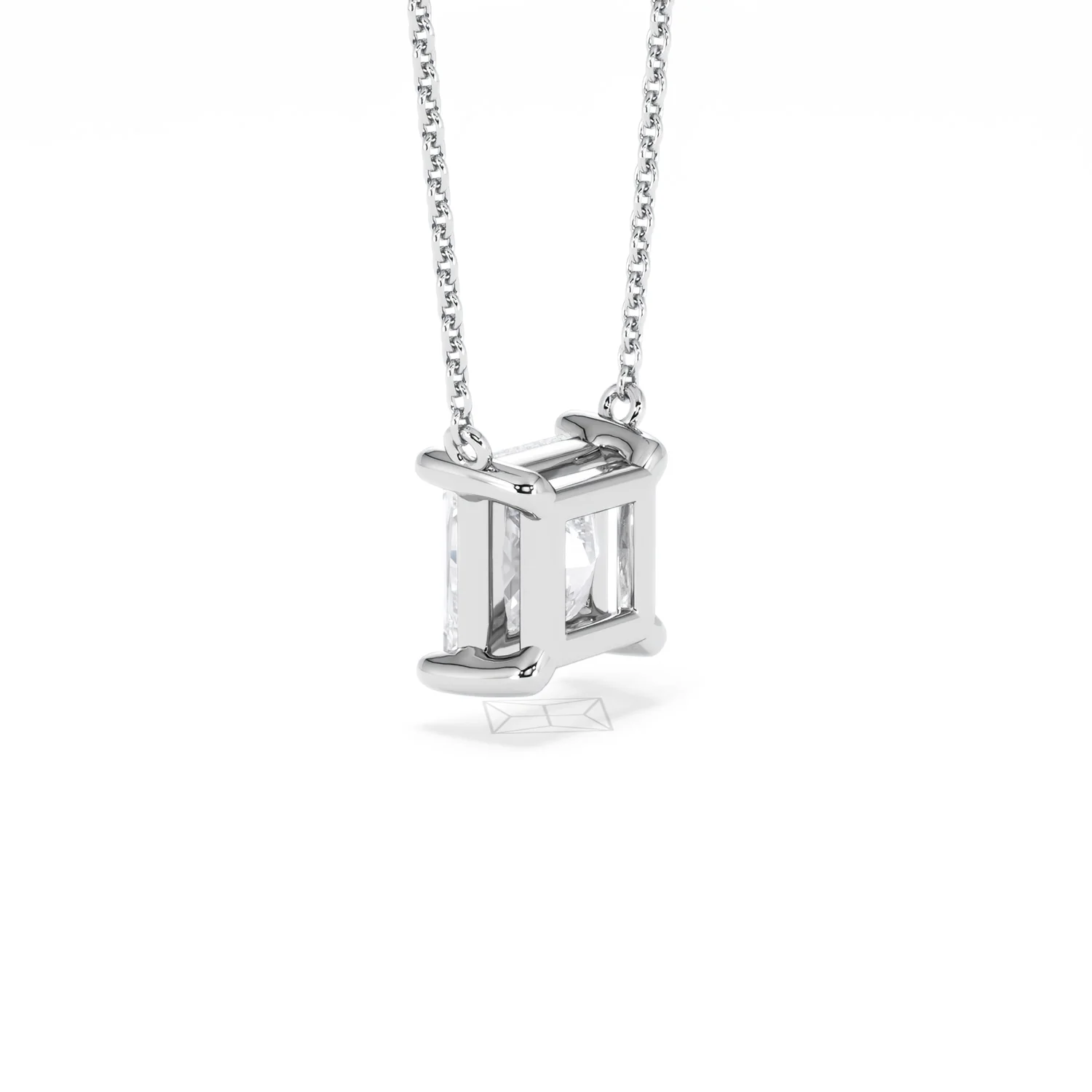 Wanderlust Floating Princess Cut Lab Diamond Solitaire Necklace 2.00ct H/SI in 9K White Gold - Image 60