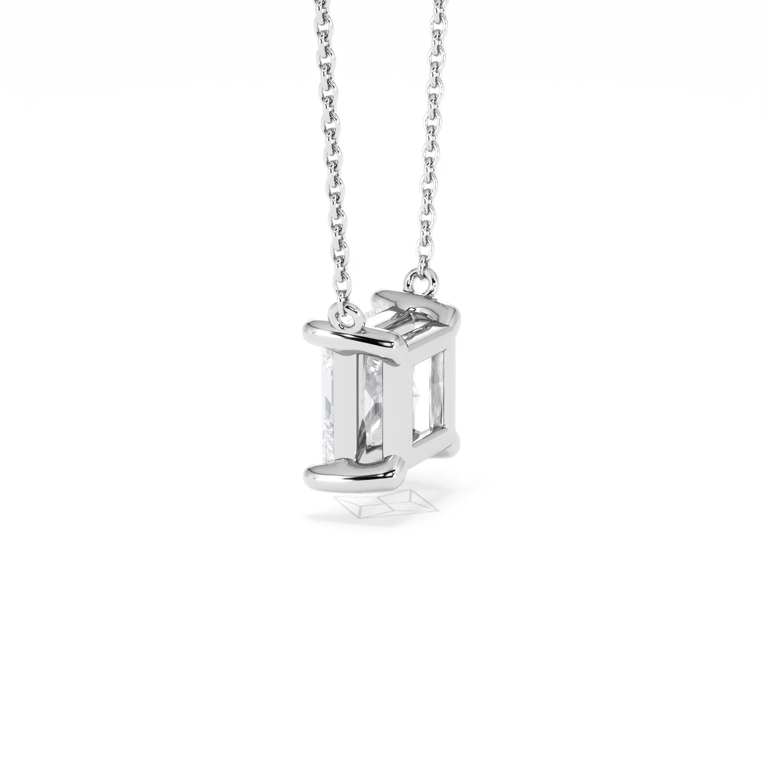 Wanderlust Floating Princess Cut Lab Diamond Solitaire Necklace 2.00ct H/SI in 9K White Gold - Image 63