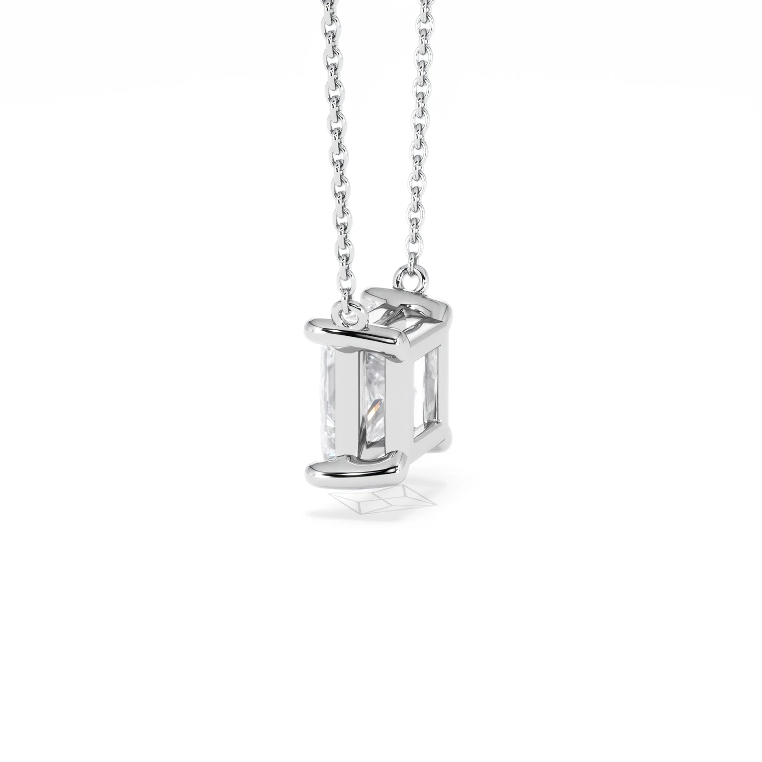 Wanderlust Floating Princess Cut Lab Diamond Solitaire Necklace 2.00ct H/SI in 9K White Gold - Image 64