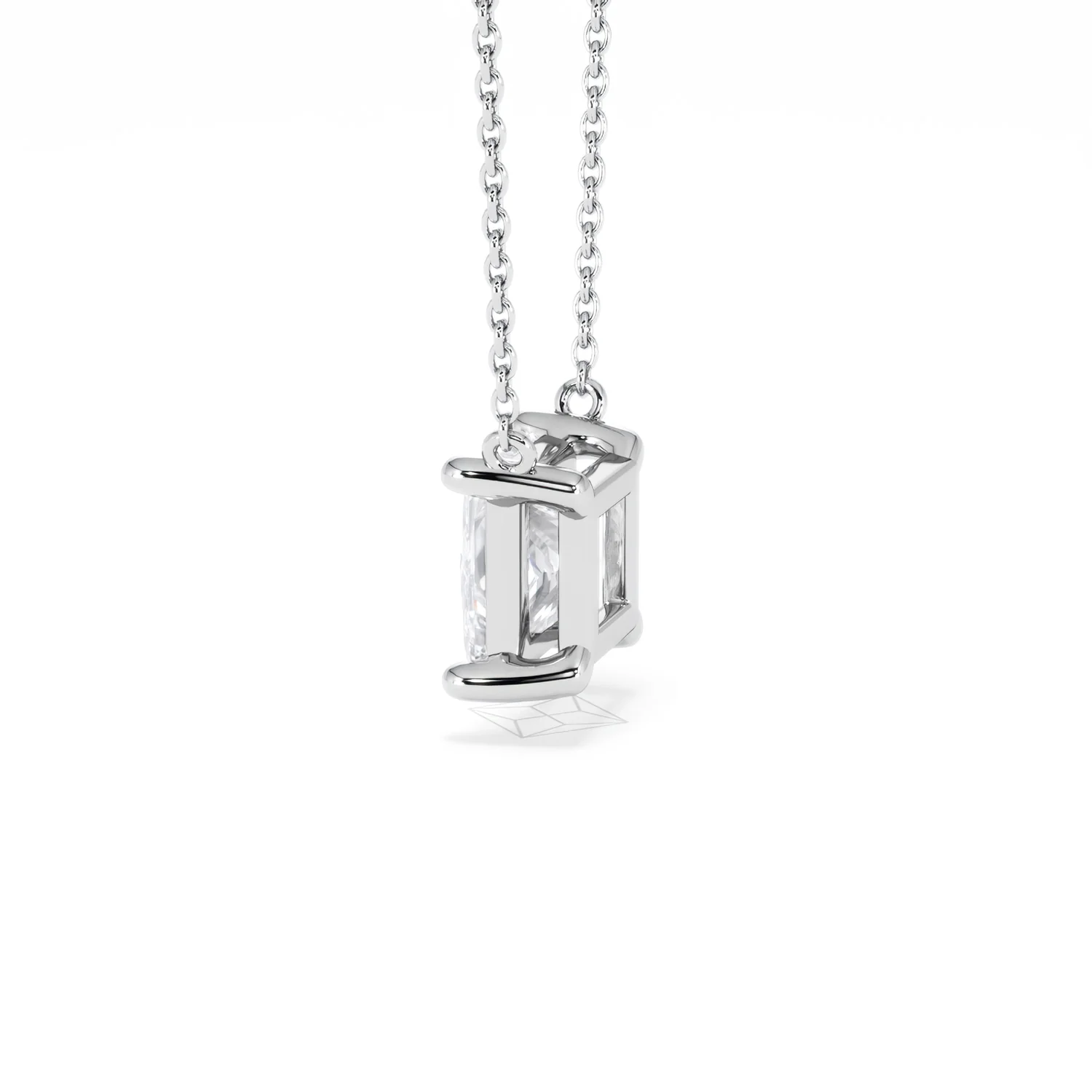 Wanderlust Floating Princess Cut Lab Diamond Solitaire Necklace 2.00ct H/SI in 9K White Gold - Image 65