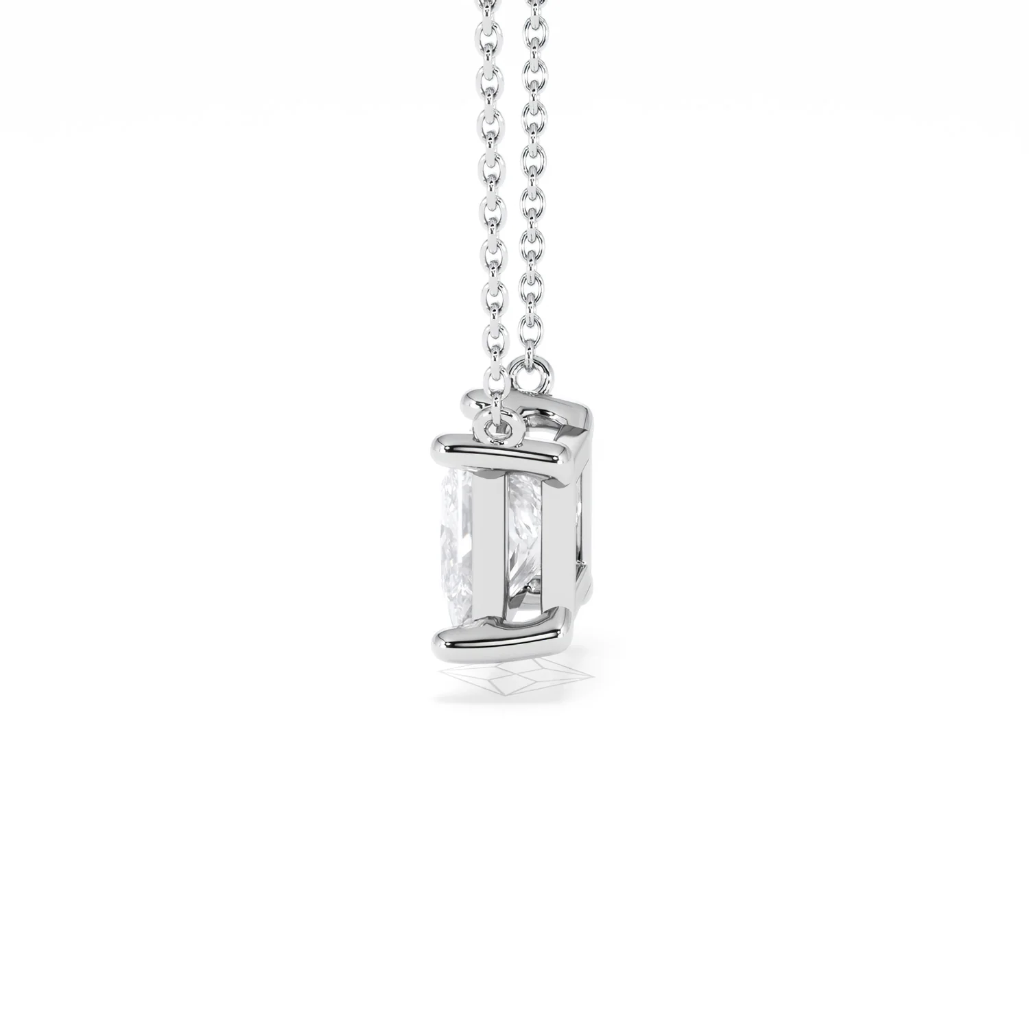 Wanderlust Floating Princess Cut Lab Diamond Solitaire Necklace 2.00ct H/SI in 9K White Gold - Image 67