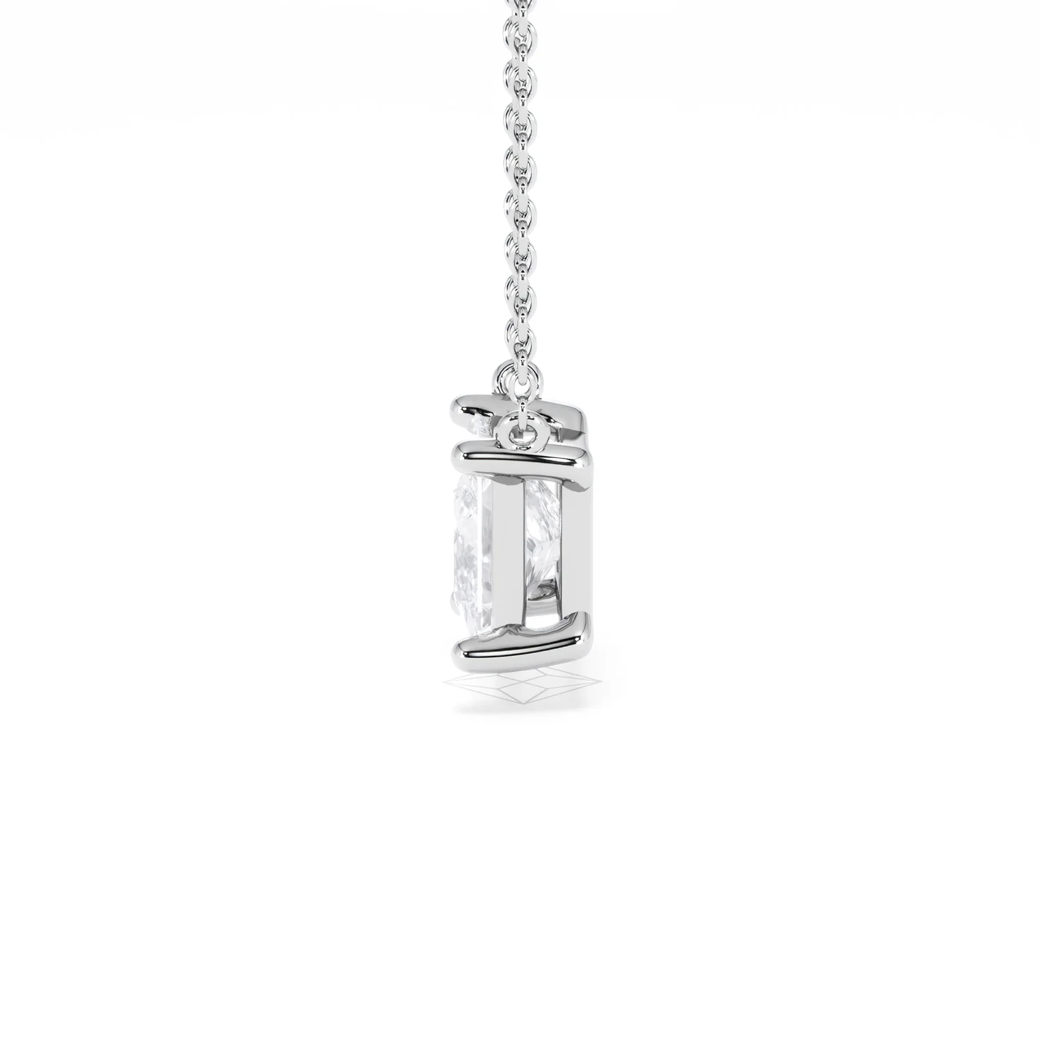Wanderlust Floating Princess Cut Lab Diamond Solitaire Necklace 2.00ct H/SI in 9K White Gold - Image 69