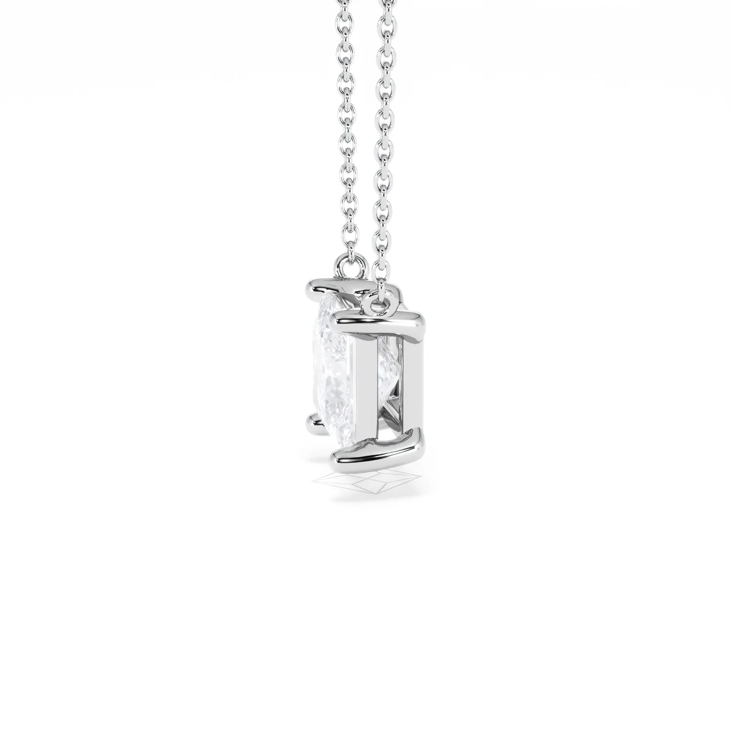 Wanderlust Floating Princess Cut Lab Diamond Solitaire Necklace 2.00ct H/SI in 9K White Gold - Image 71