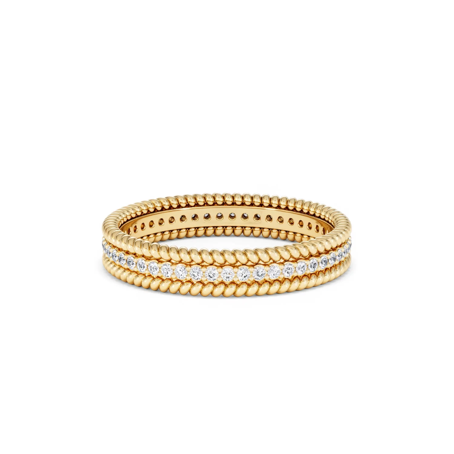 Woven 0.25ct Lab Diamond Eternity Ring in 18K Gold Vermeil - Image 10