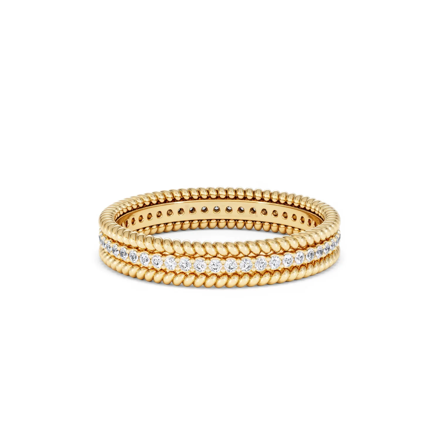 Woven 0.25ct Lab Diamond Eternity Ring in 18K Gold Vermeil - Image 11