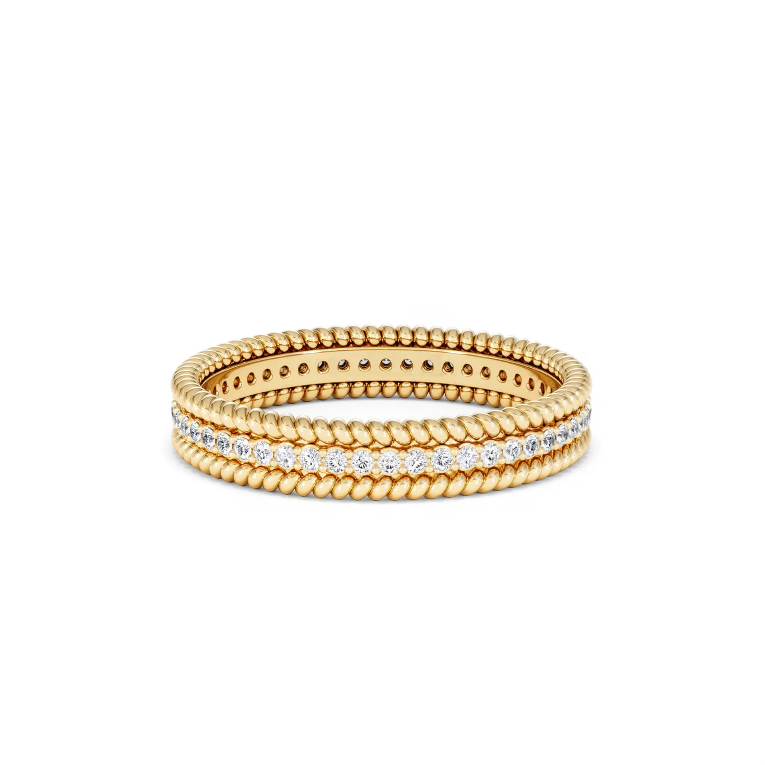 Woven 0.25ct Lab Diamond Eternity Ring in 18K Gold Vermeil - Image 12