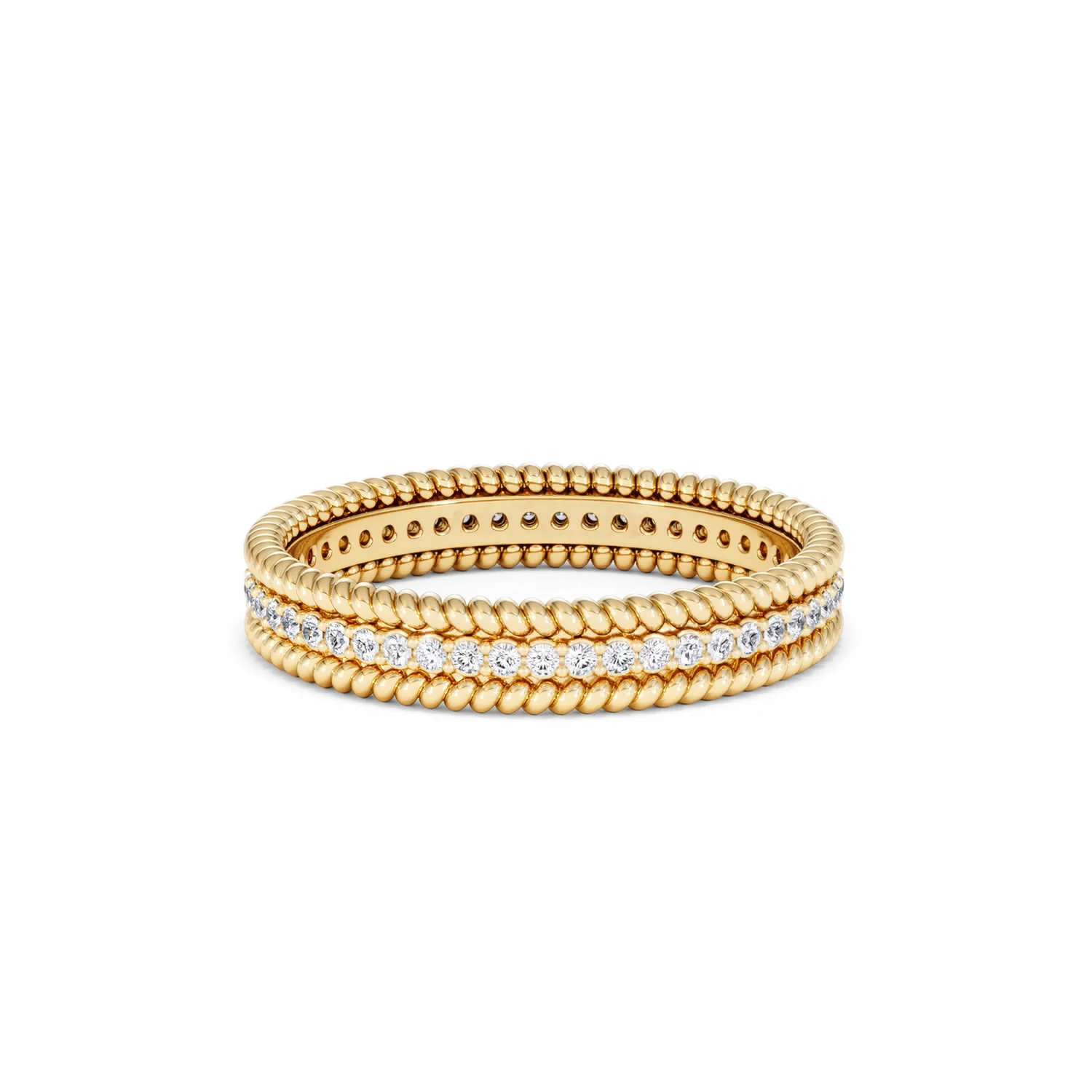 Woven 0.25ct Lab Diamond Eternity Ring in 18K Gold Vermeil - Image 13