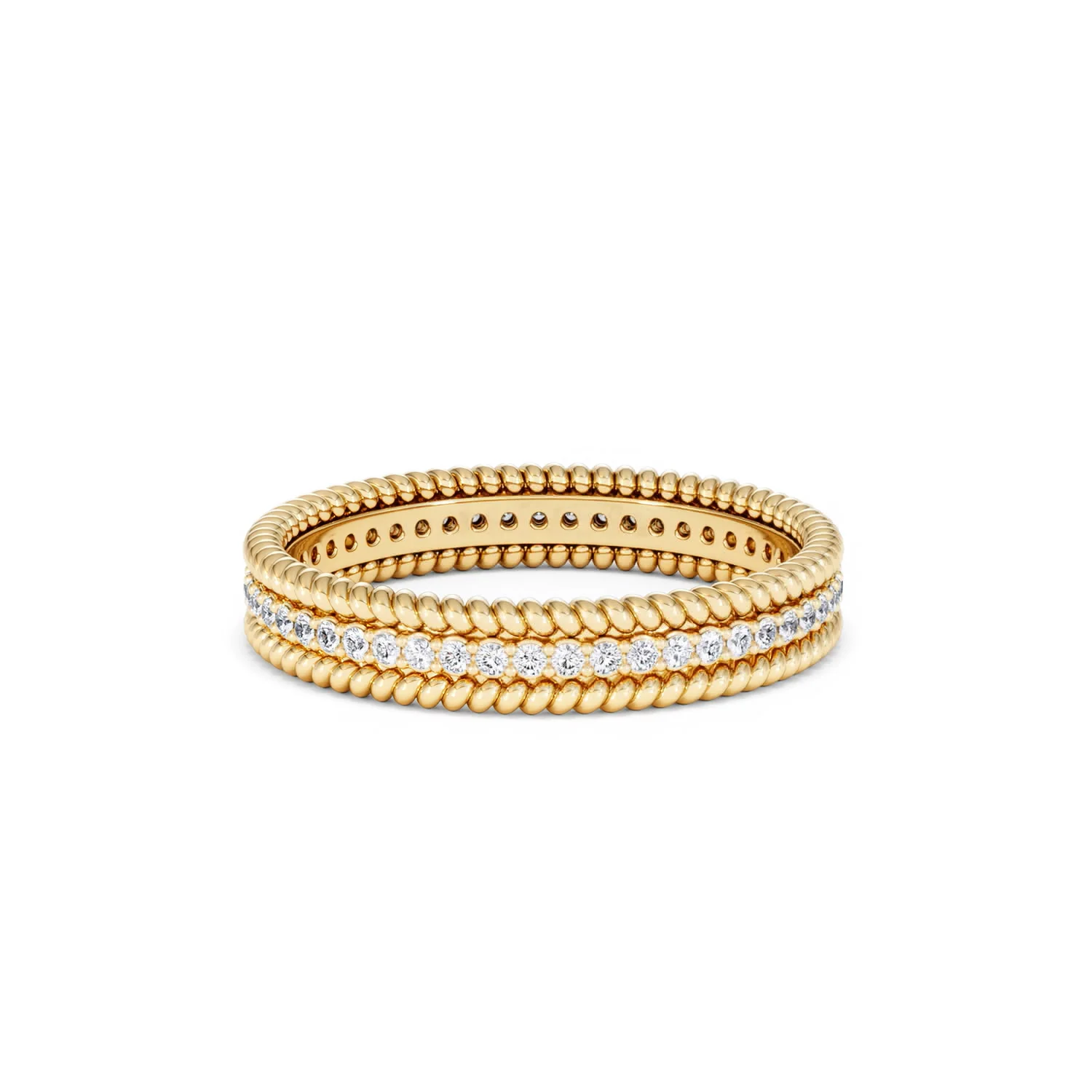 Woven 0.25ct Lab Diamond Eternity Ring in 18K Gold Vermeil - Image 14