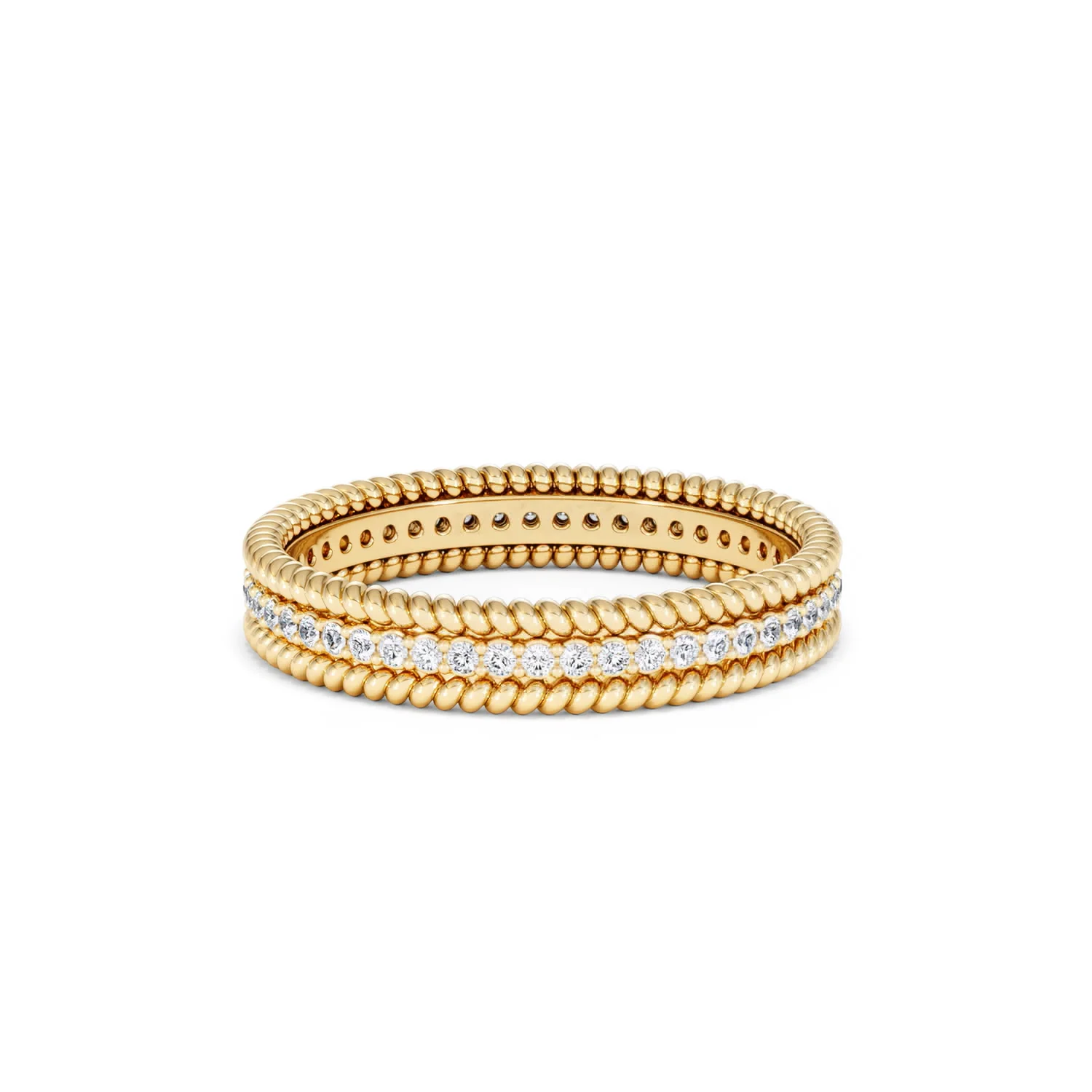 Woven 0.25ct Lab Diamond Eternity Ring in 18K Gold Vermeil - Image 16
