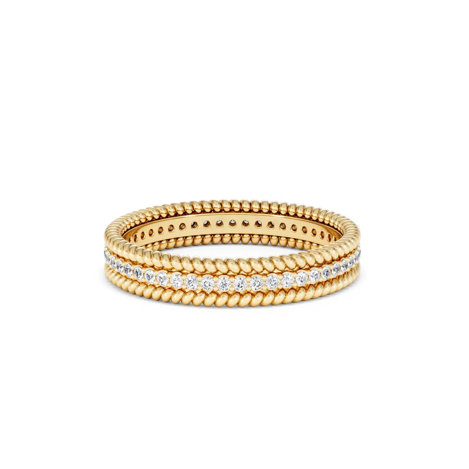 Woven 0.25ct Lab Diamond Eternity Ring in 18K Gold Vermeil - Image 20