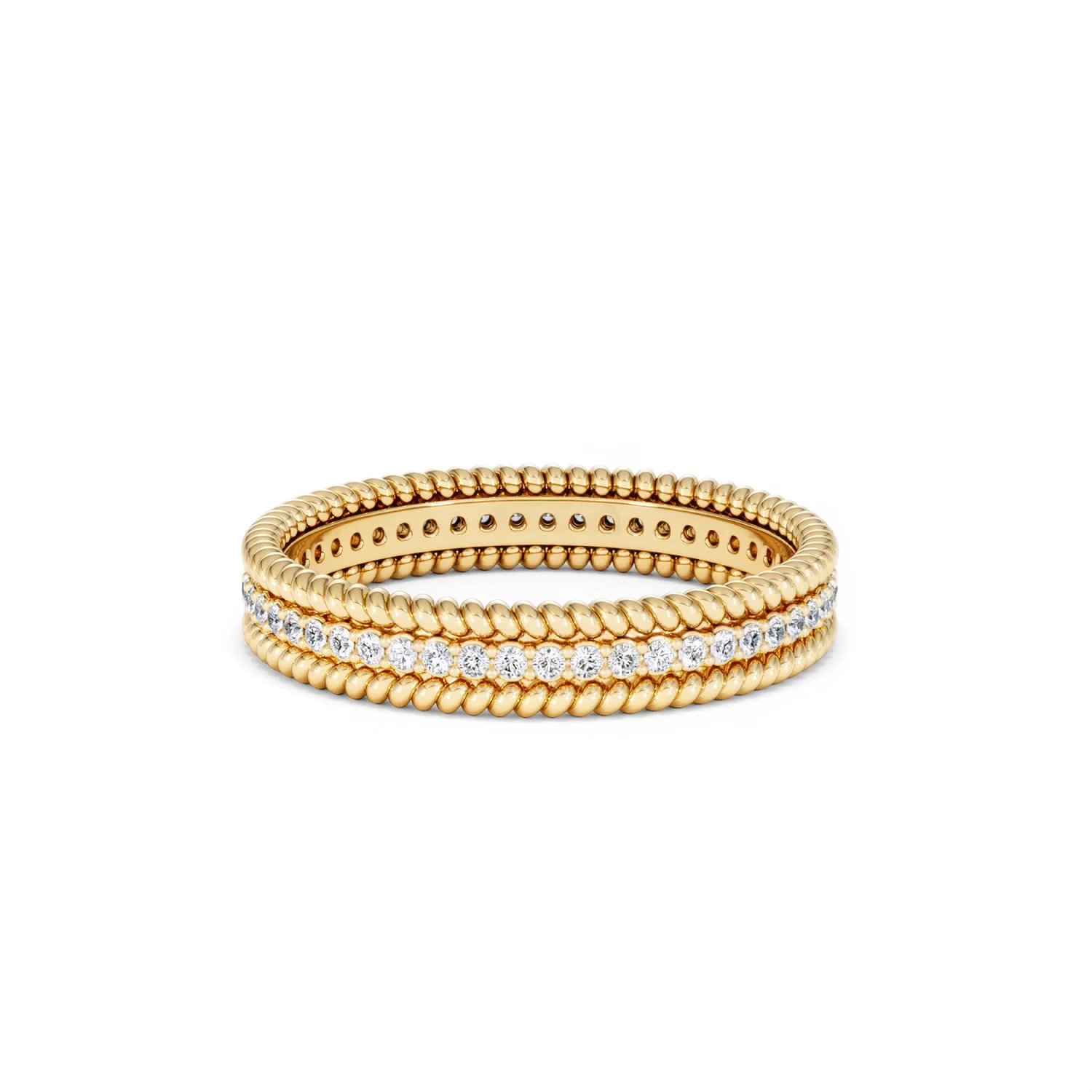 Woven 0.25ct Lab Diamond Eternity Ring in 18K Gold Vermeil - Image 32